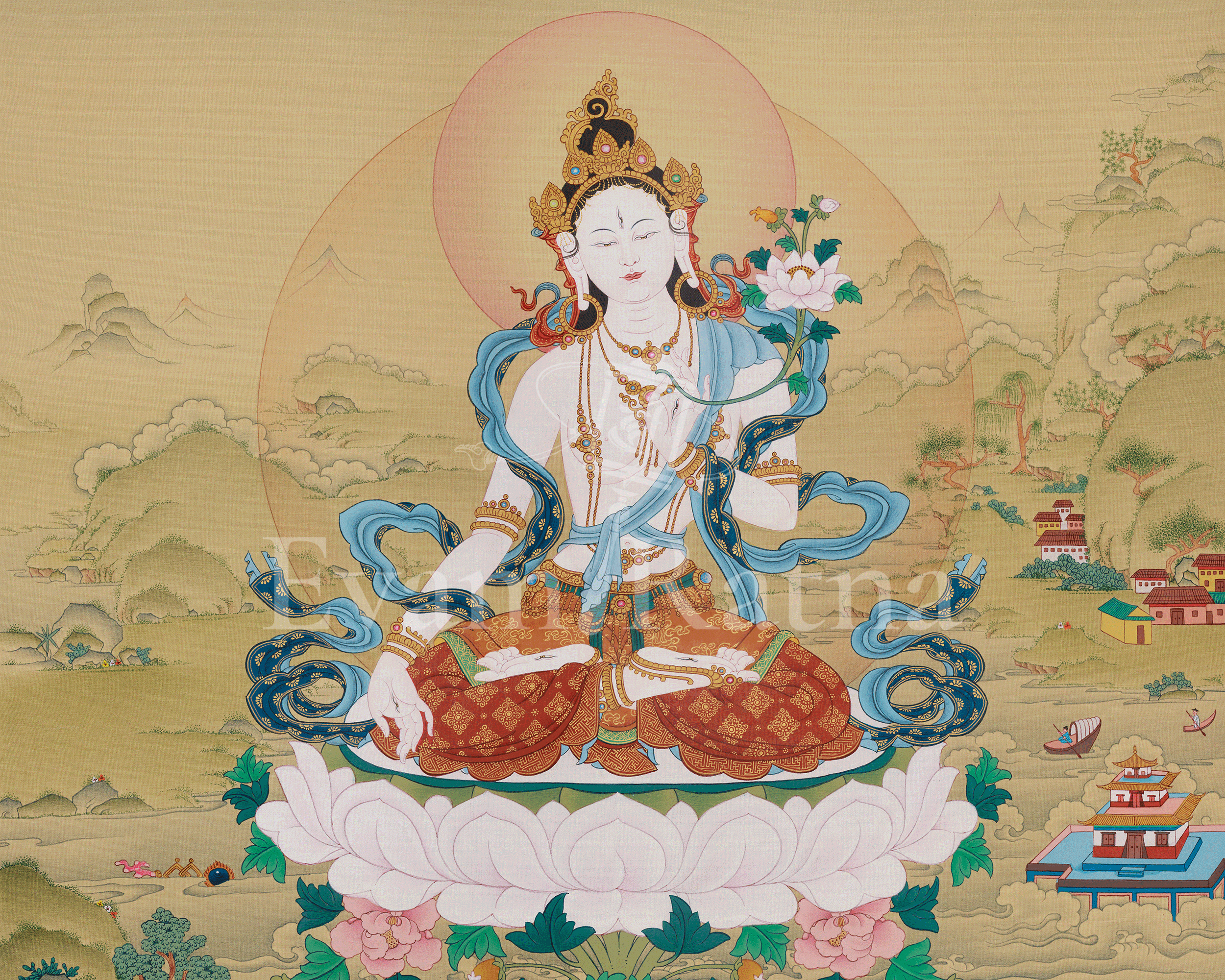 Long Life Deity White Tara Goddess Art | The Embodiment of Compassion