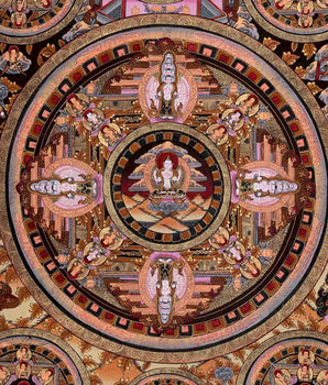 Four Armed Chenrezig Mandala Thangka | Four Armed Chenrezig Mandala Thangka