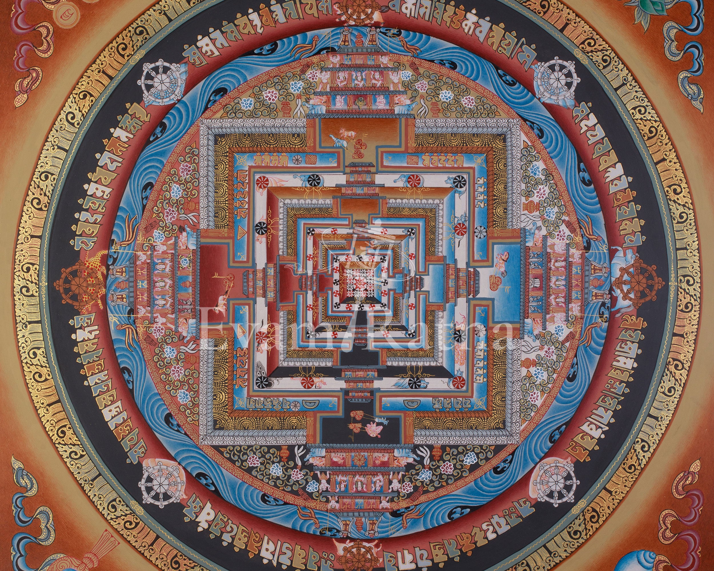 Kalachakra Mandala Meditation Art | Hand Painted Thangka