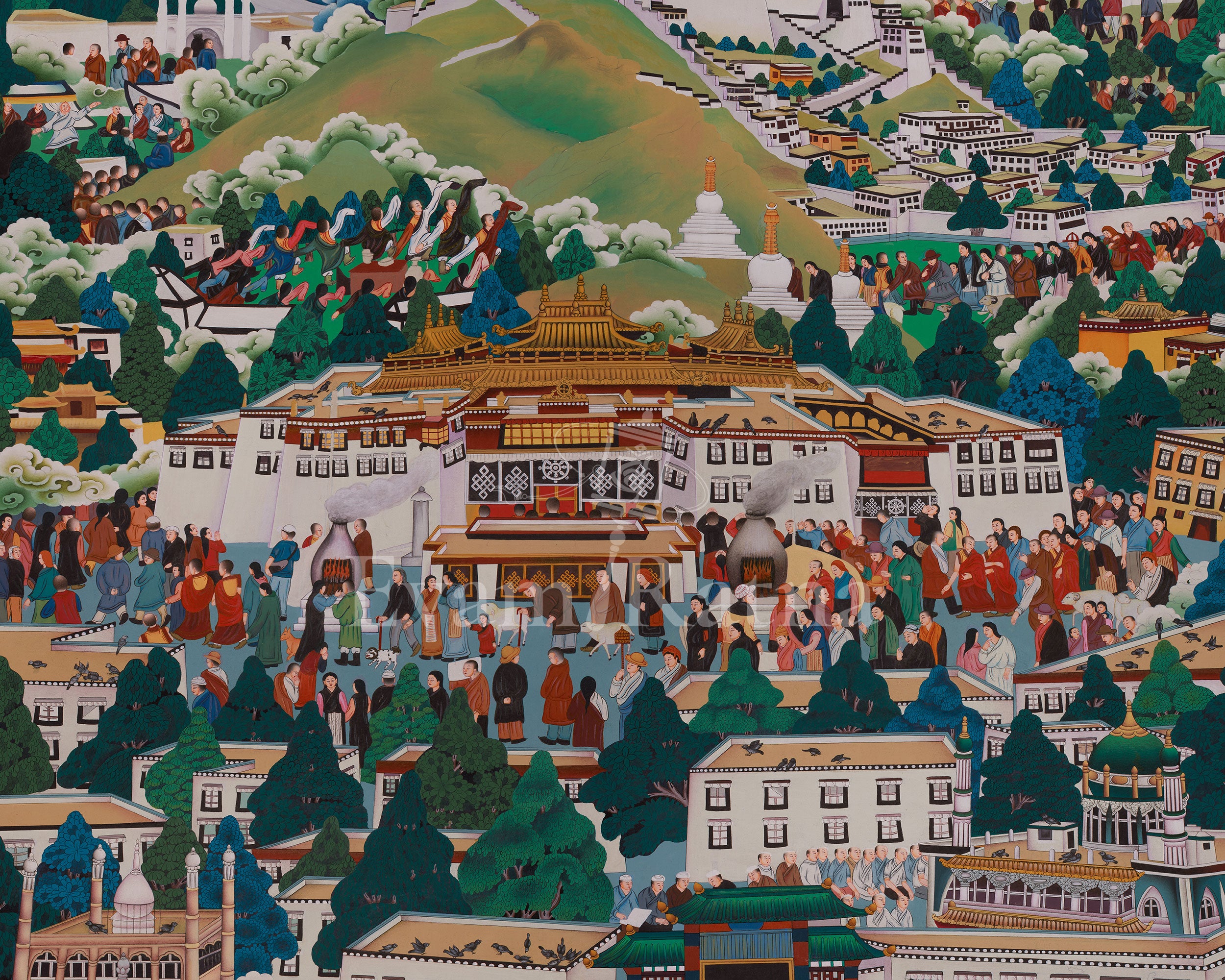 Tibet Valley Thangka | Sacred Landscape and Buddhist Heritage