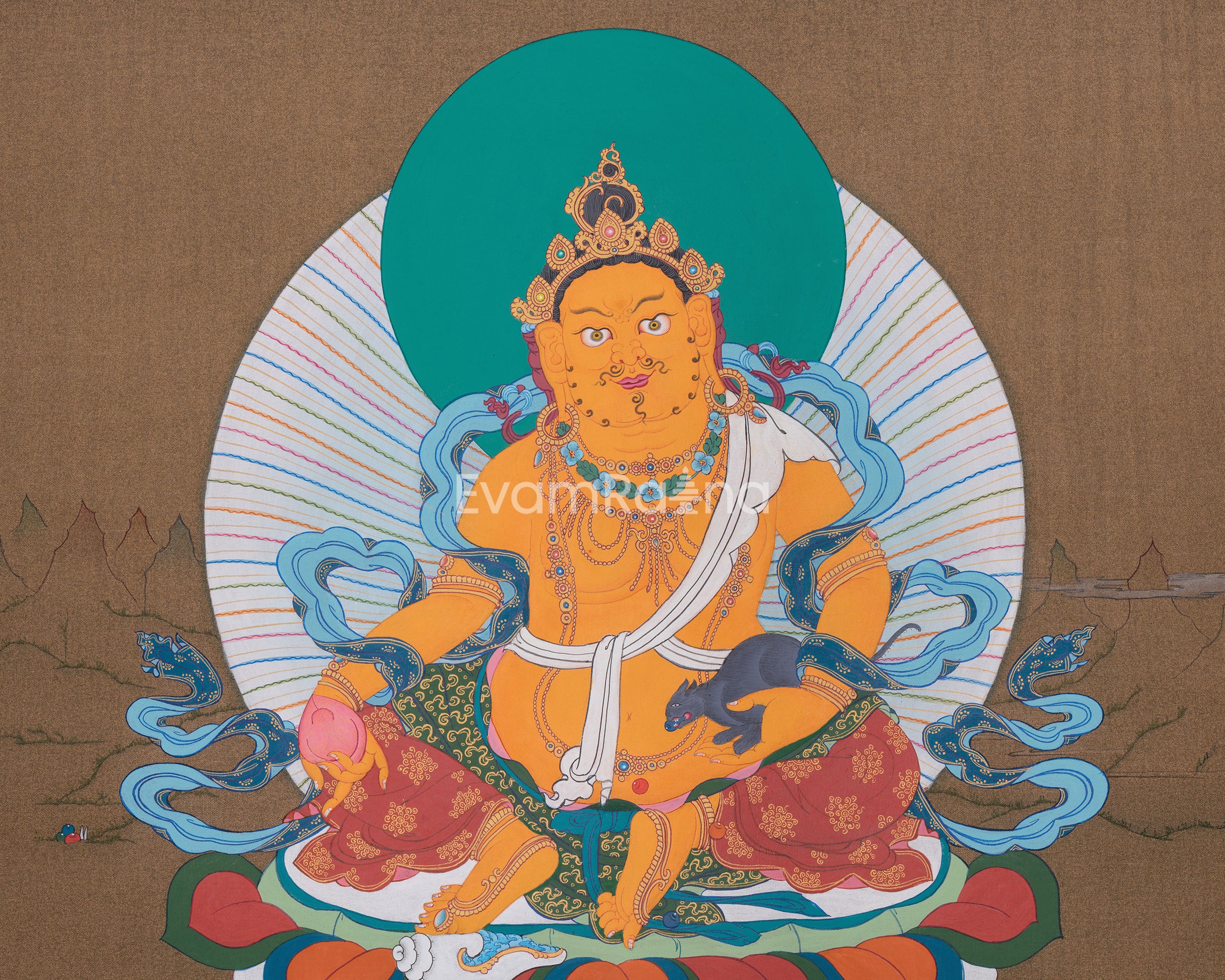 Deity of Wealth Dzambhala Thangka | A Powerful Tool for Wealth and Success