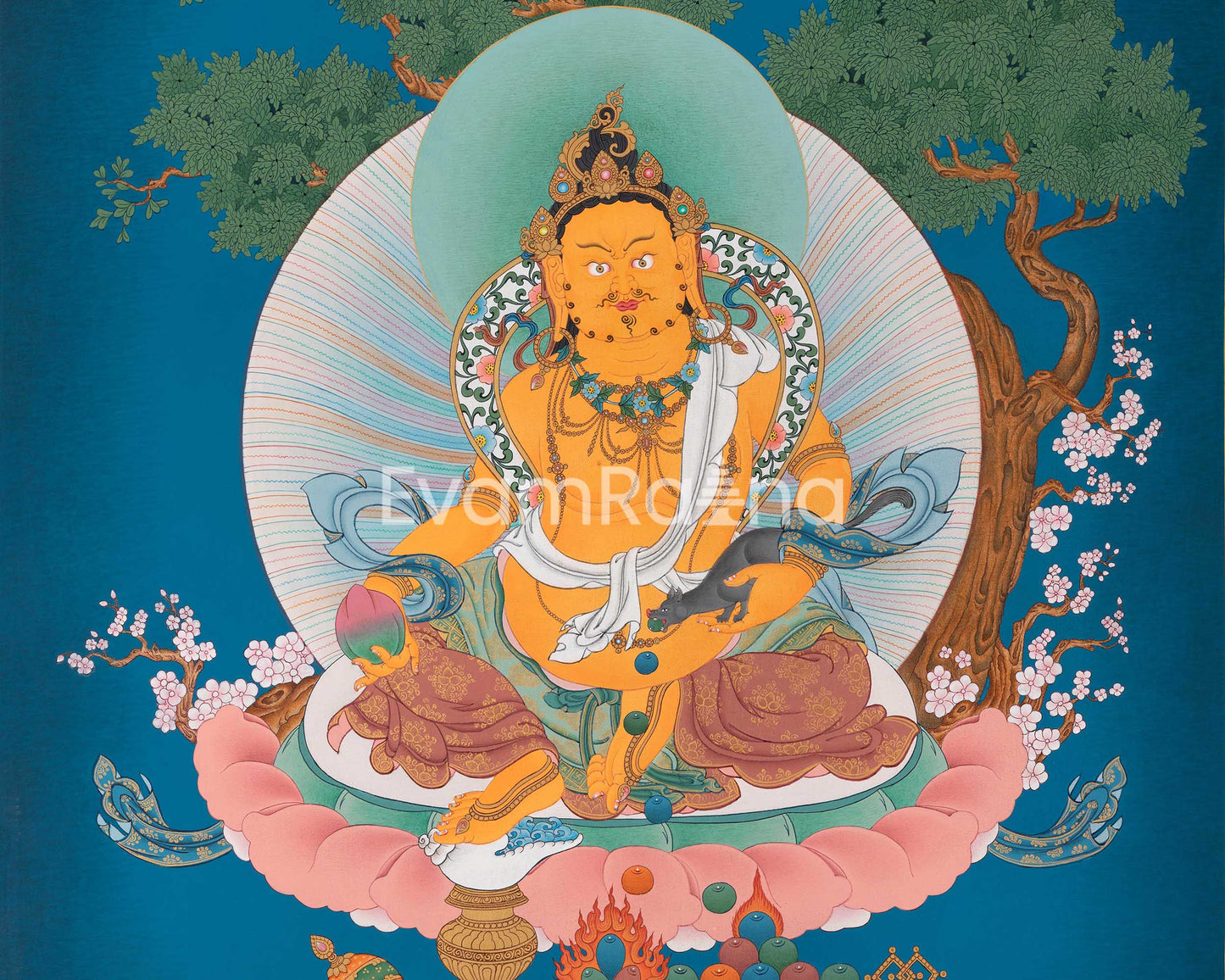 Dzambhala Thangka Print | Deity Of Wealth