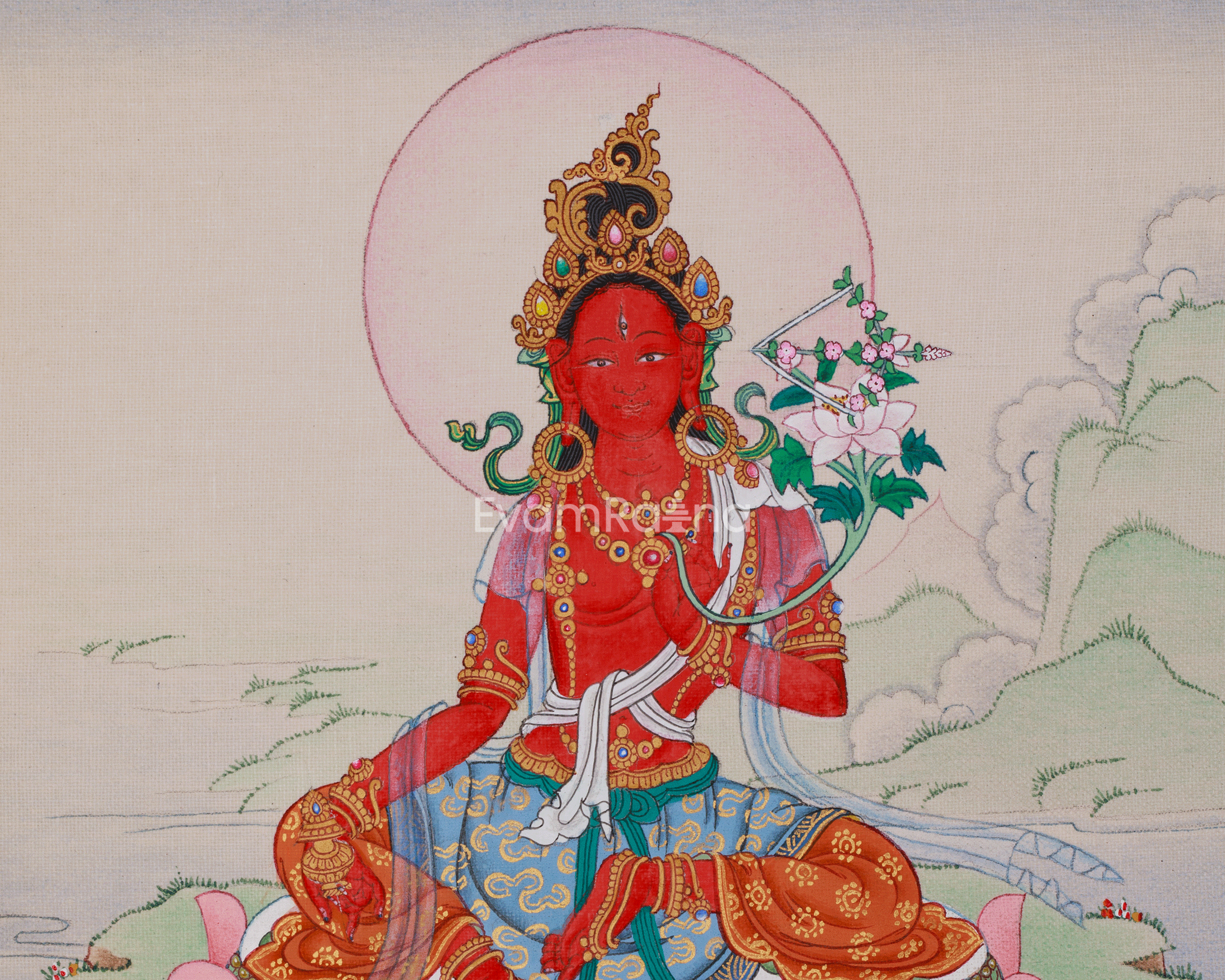 Buddhist Red Tara Thangka | Goddess Who Bestows Power and Wisdom