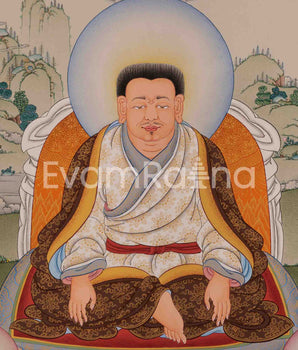 Guru Marpa, Milarepa, and Je Tsongkhapa Thangka | Tibetan Buddhist Masters Artwork