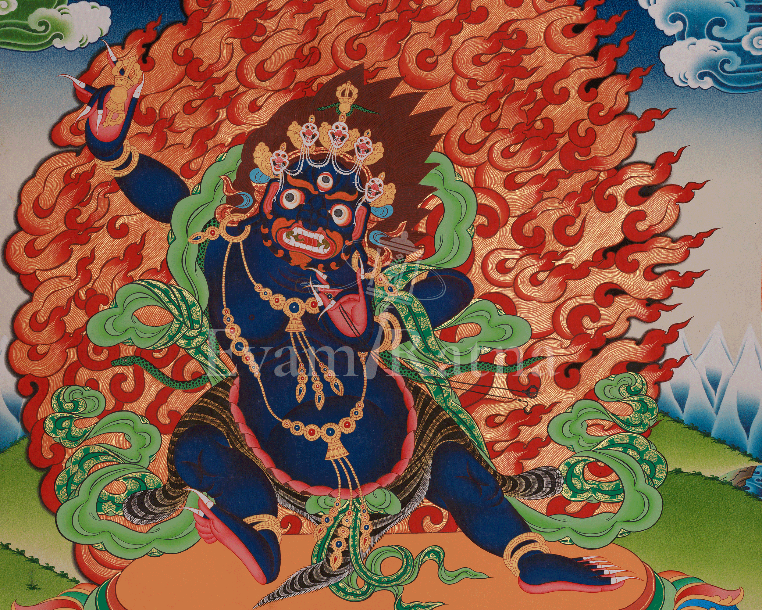 Vajrapani Spiritual Thangka | Revered as a Protector of the Buddha