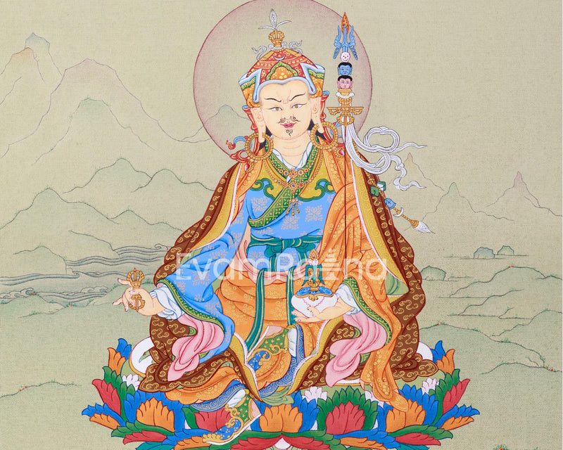 The Lotus Born Master's Thangka | Guru Rinpoche Artwork | Guru Padmasambhava Thangka