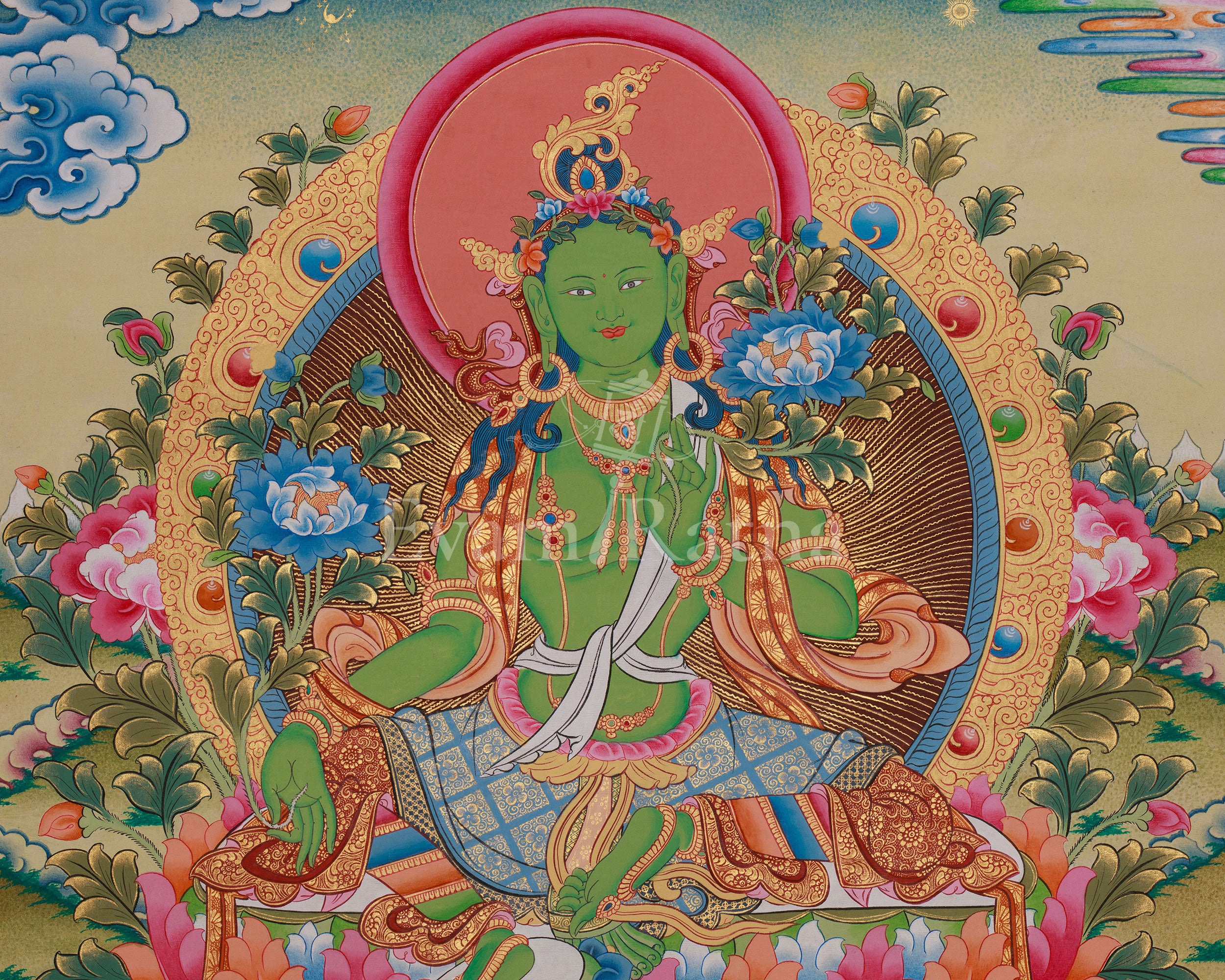Vajrayana Deity Green Tara Art | Mother of Liberation | Swift Compassion Deity