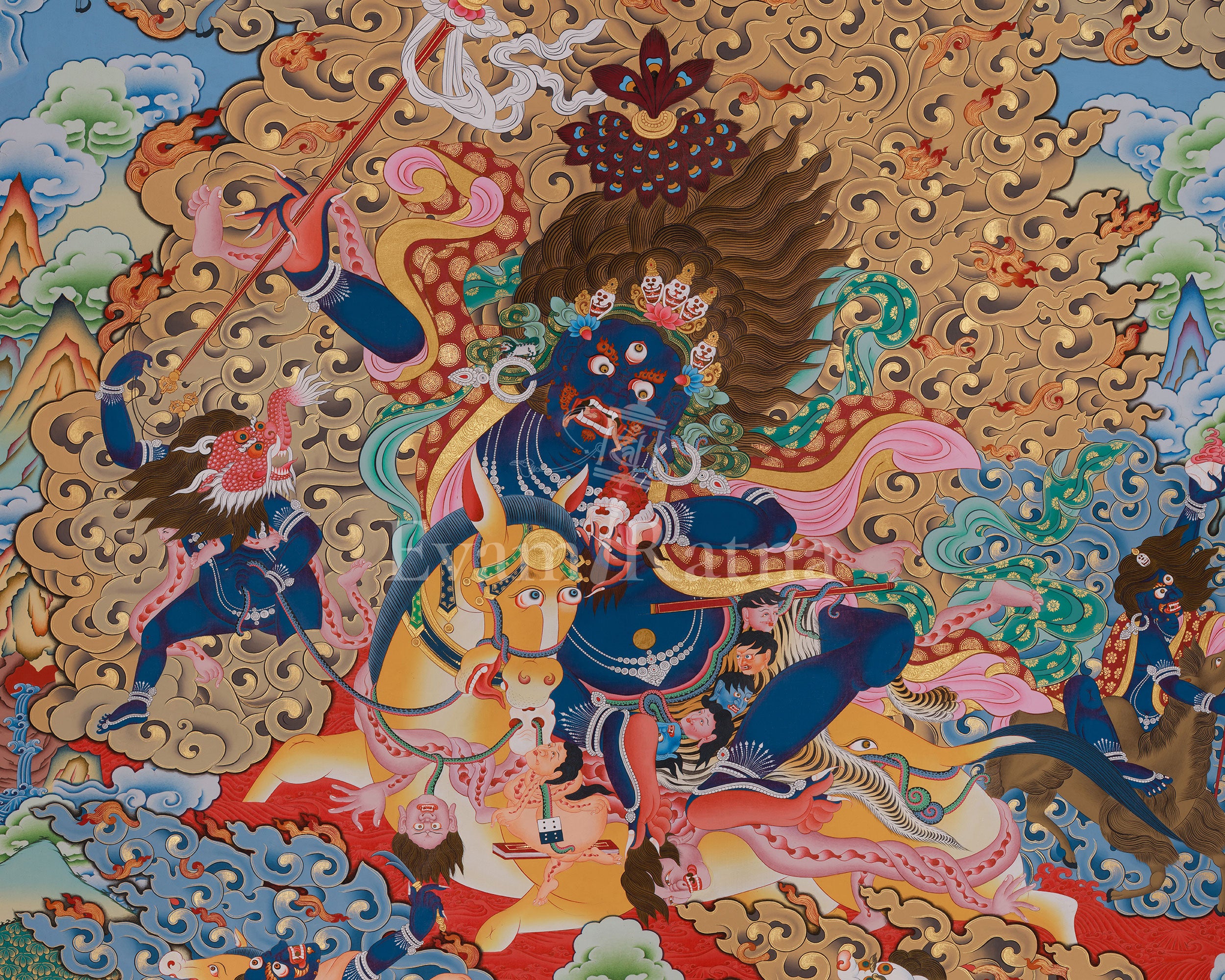 Palden Lhamo Spiritual Thangka | Guardian of Sacred Wisdom