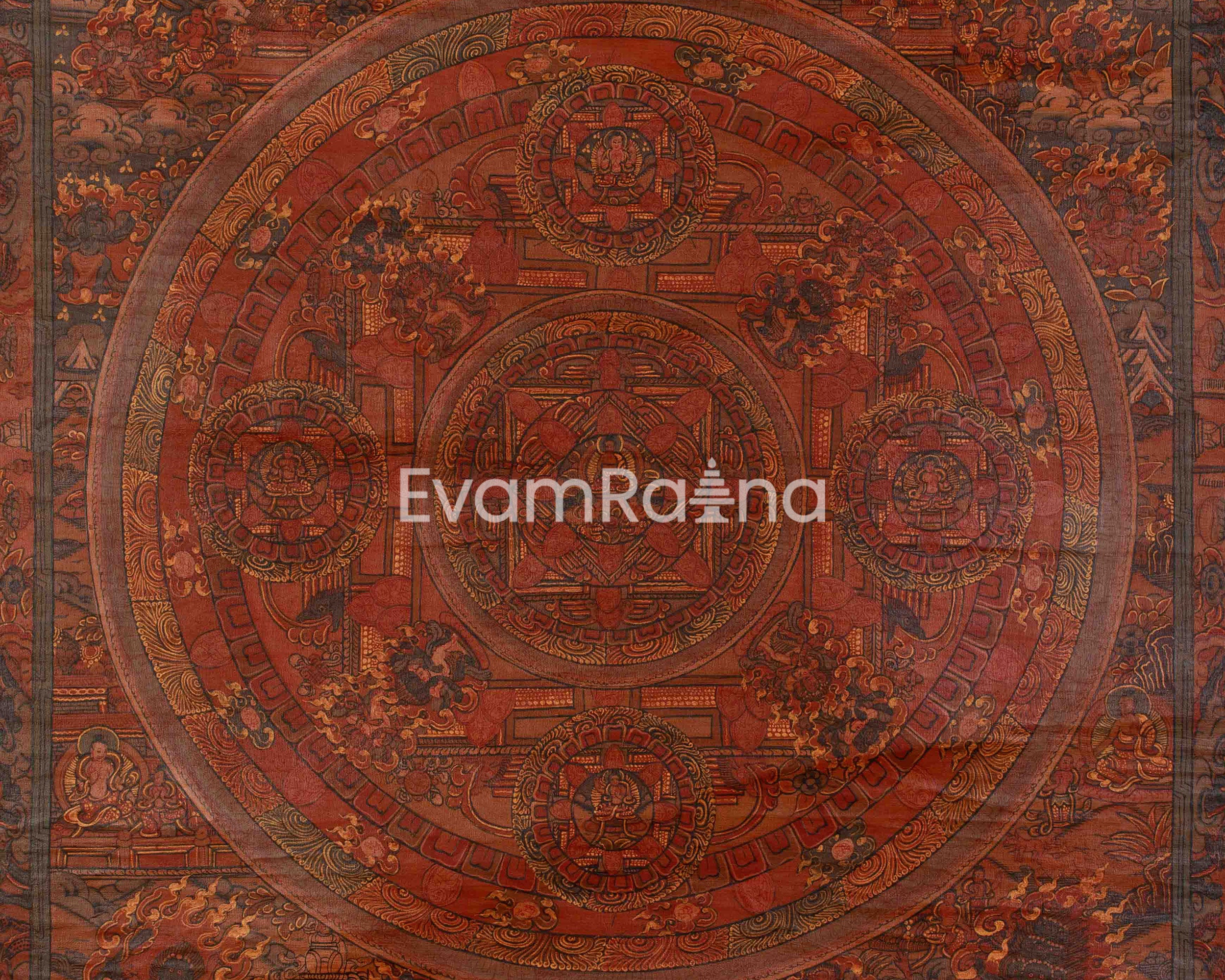 Spiritual Hand-Painted Buddha Mandala | Symbolizing Wisdom, Compassion, and Enlightenment