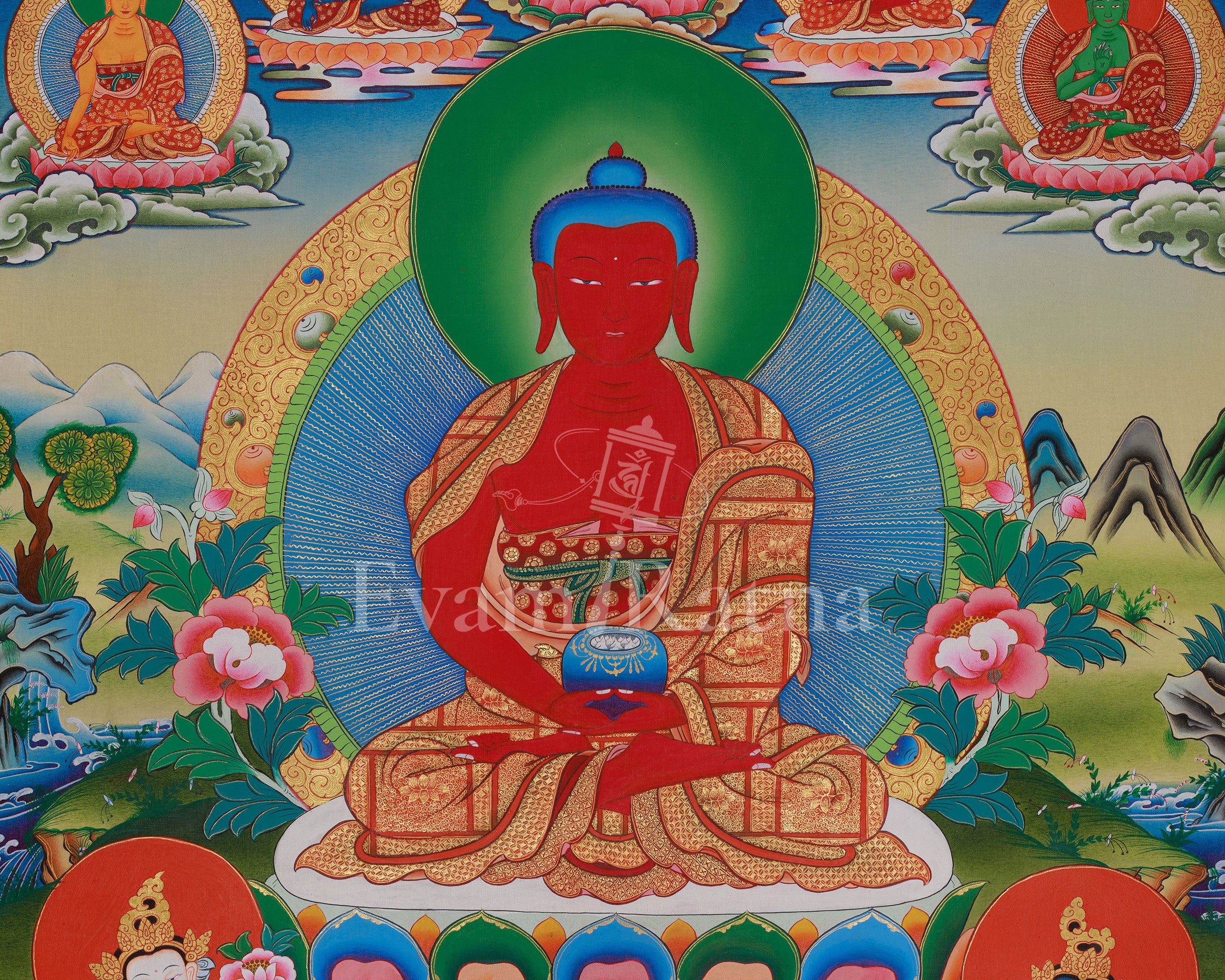 Buddhist Amitabha Buddha Thangka | Pure Land Buddhism