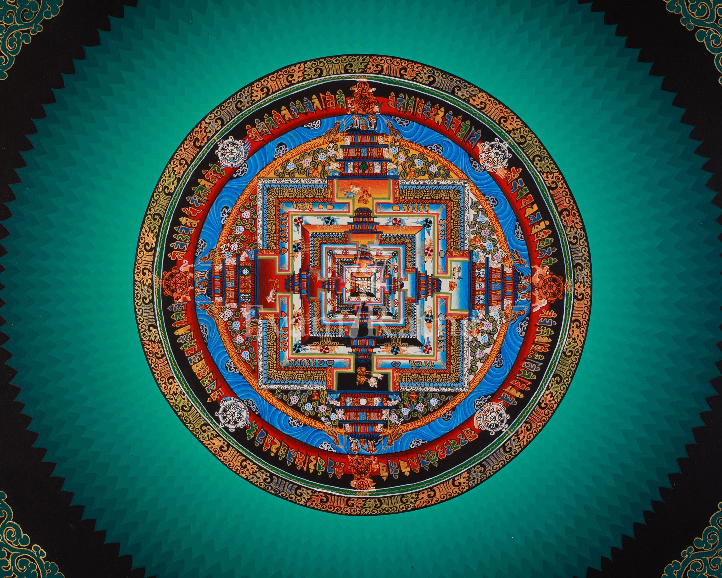 Tibetan Artwork of Kalachakra Mandala | Symbol of Time, Wisdom, and Enlightened Awareness