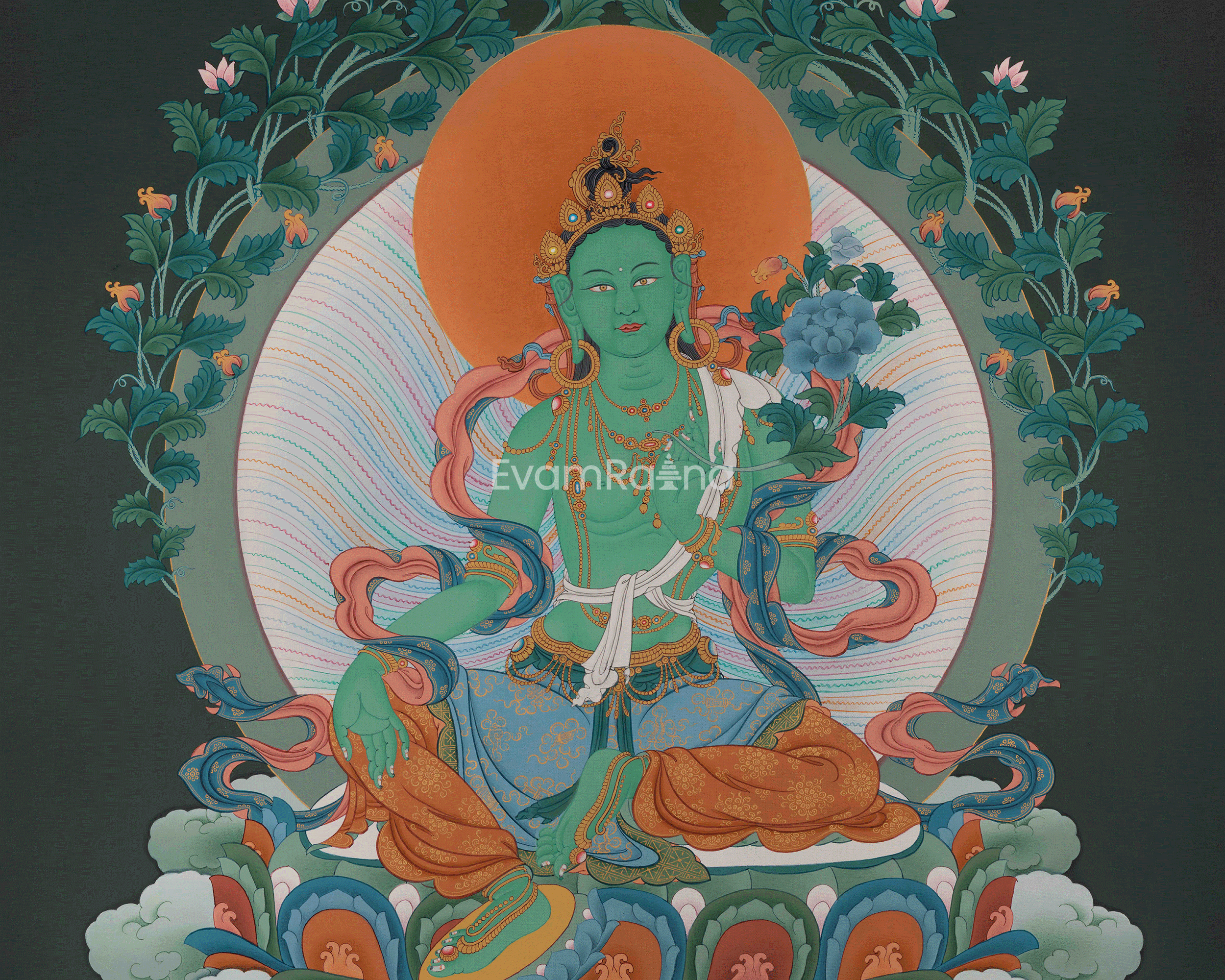 Goddess Green Tara Print | Tibetan Deity of Healing and Swift Protection