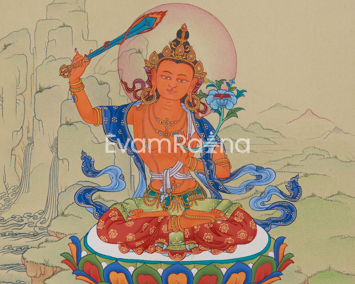 Wisdom Bodhisattva Manjushri Thangka | A Symbol of Spiritual Insight