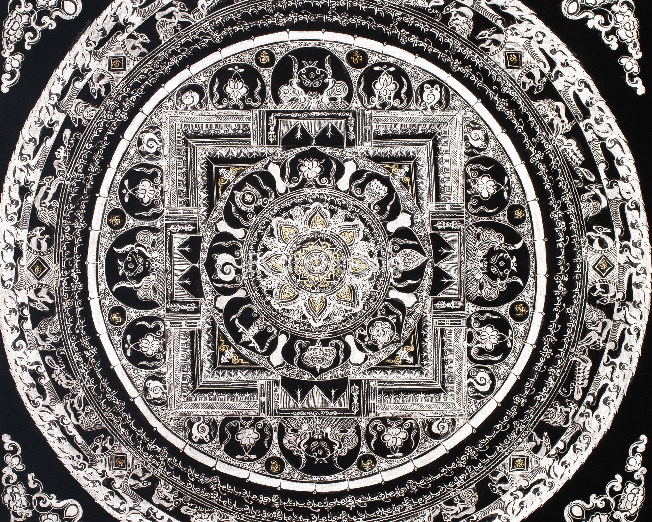 Buddhist Mantra Mandala Thangka | Mandala for Meditation and Protection