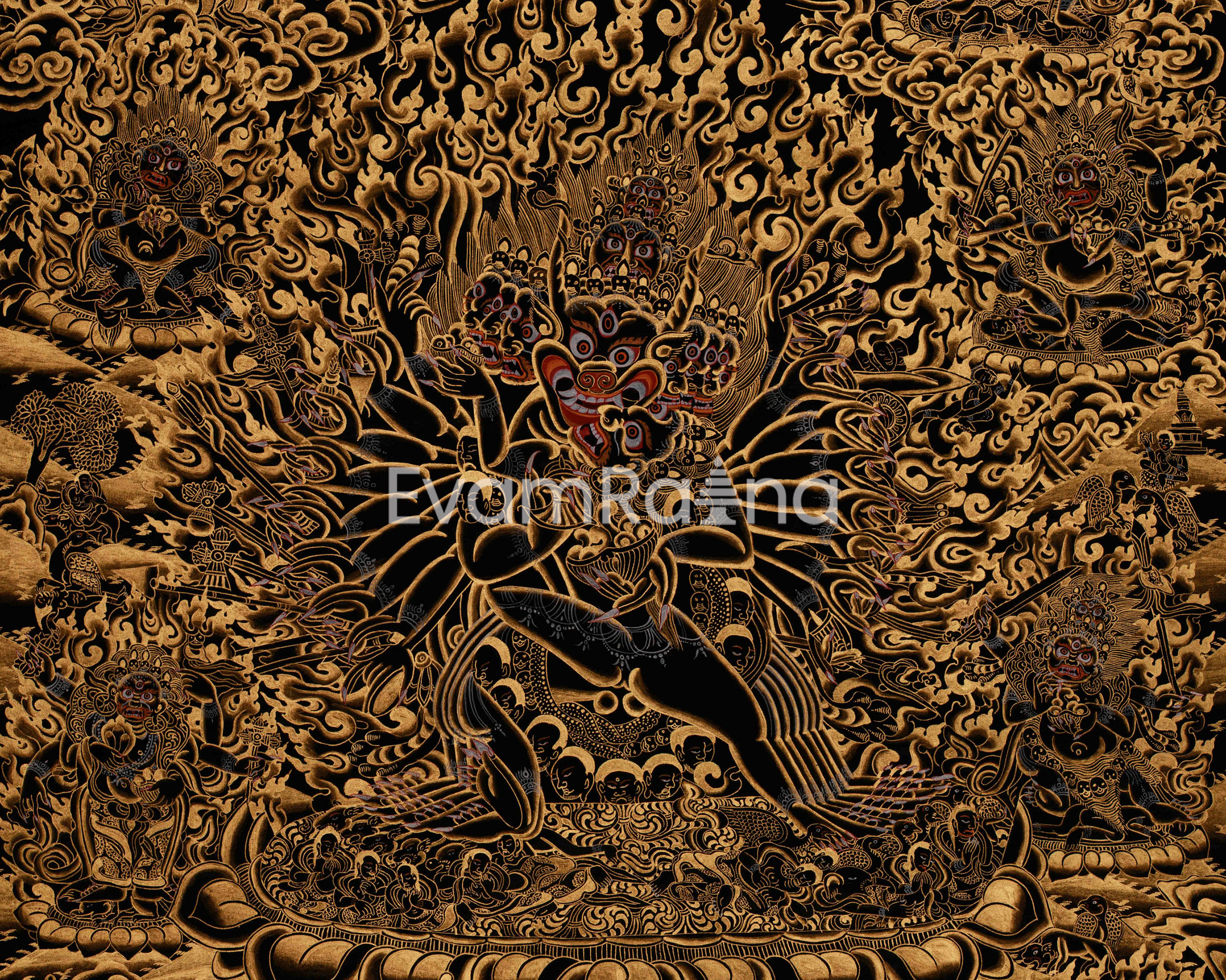 Tibetan Thangka of Yamantaka | The Destroyer Of Death