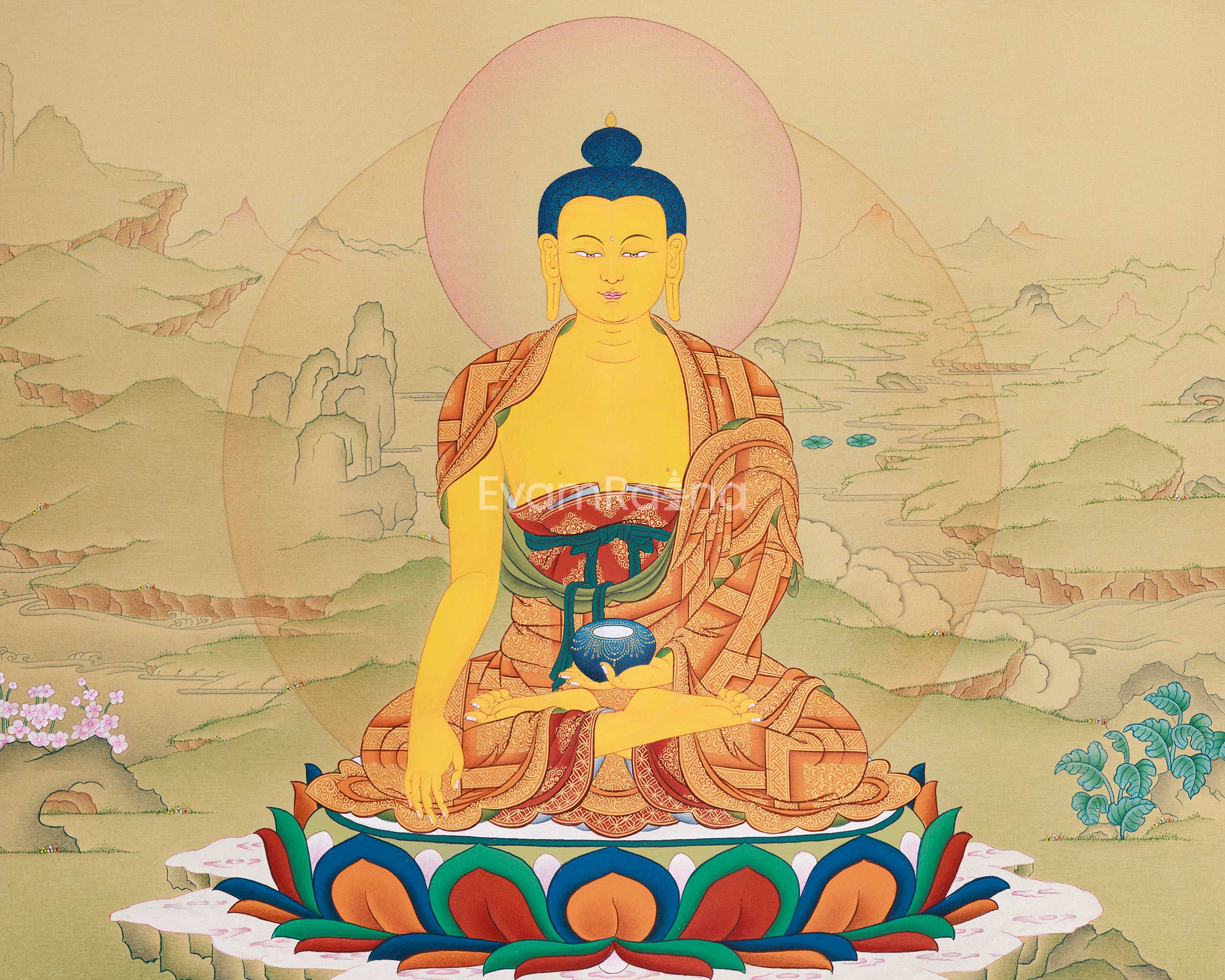 Historical Shakyamuni Buddha Painting | The Enlightened One’s Journey to Awakening