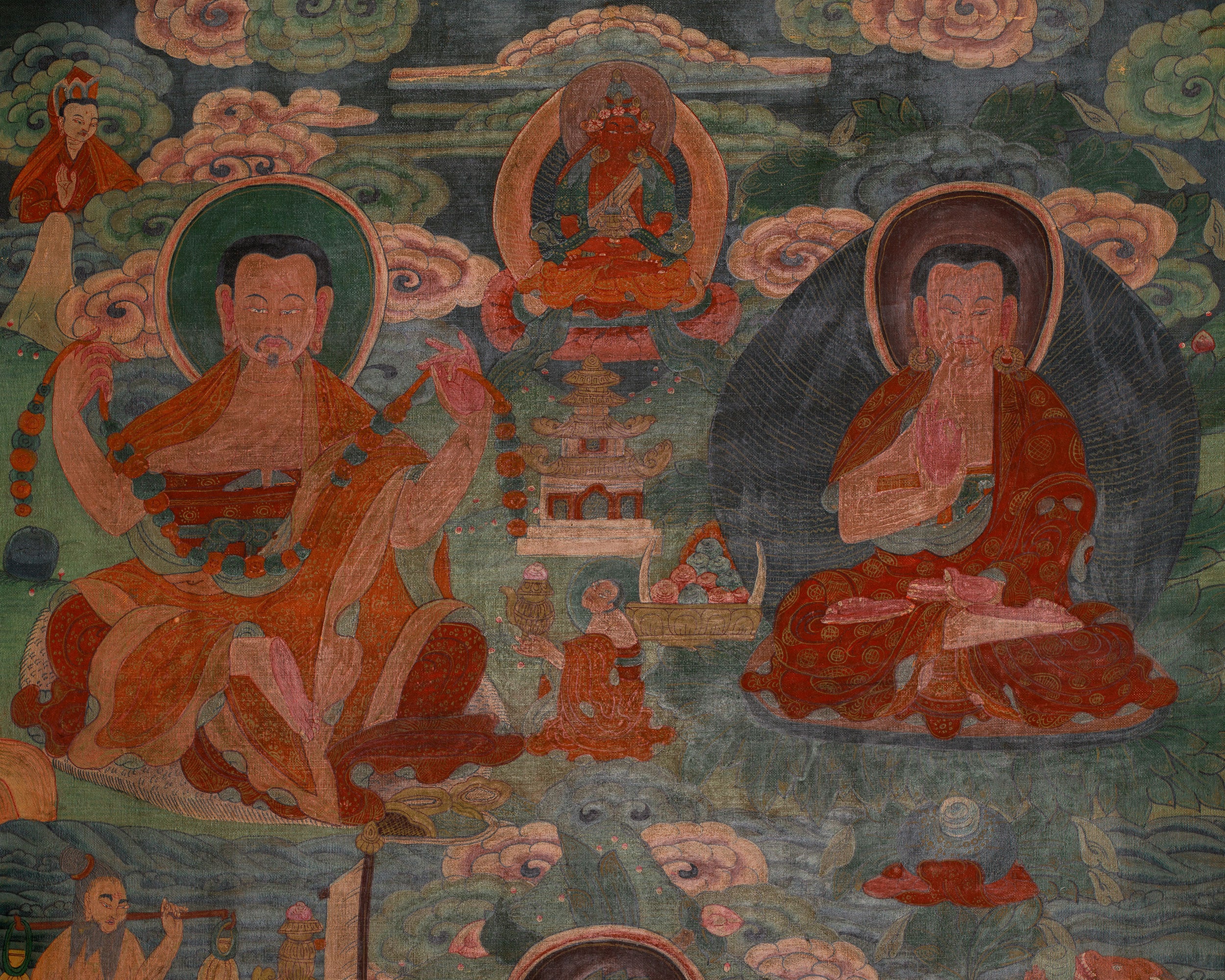 Historic Tibetan Buddhist Masters Artwork | Vintage Collectible