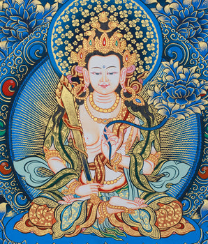 Thangka of Bodhisattva Manjushri | Tibetan Buddhist Wisdom Deity