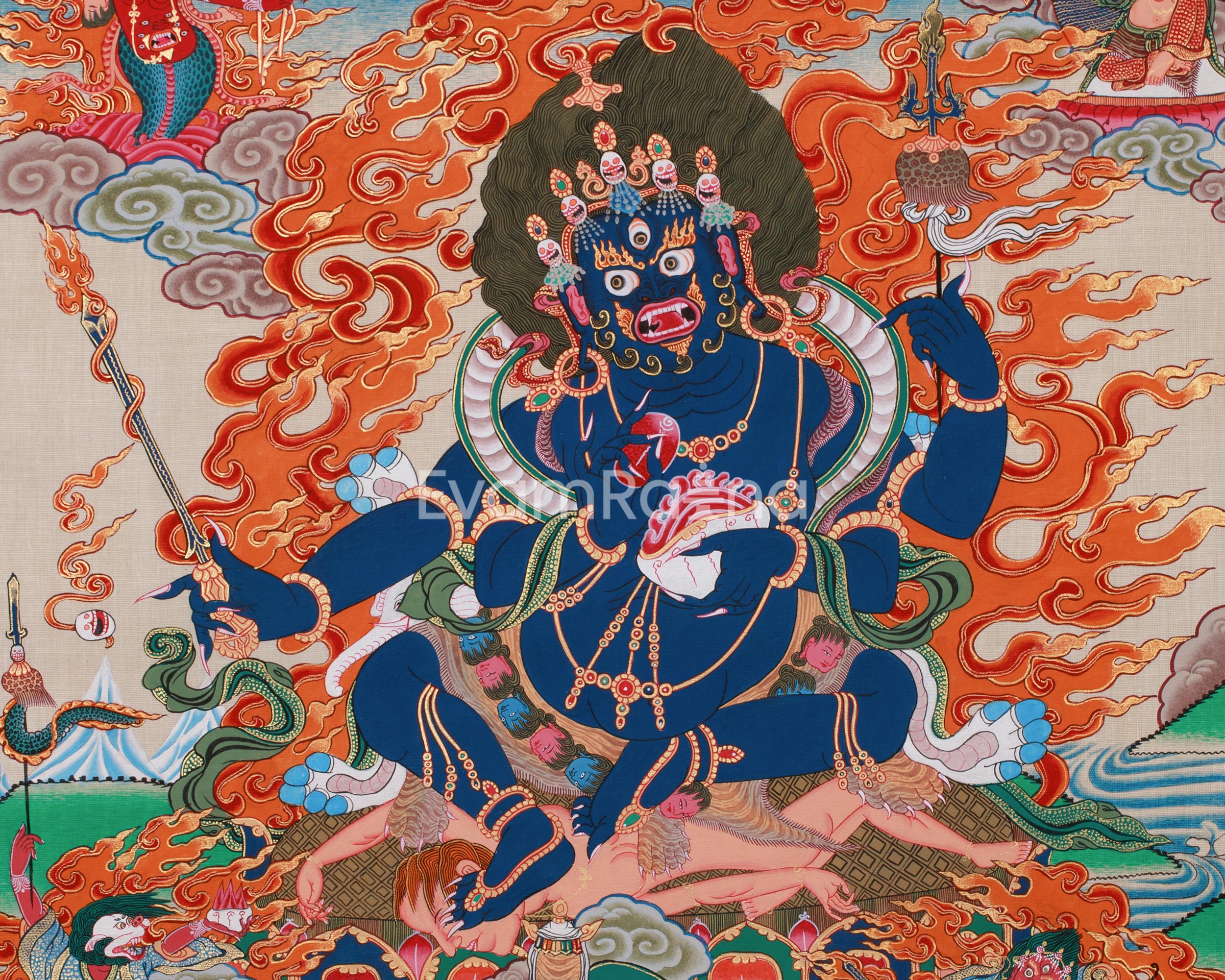 Thangka of 4-Armed Mahakala | Protector Deity of Wisdom and Dharma