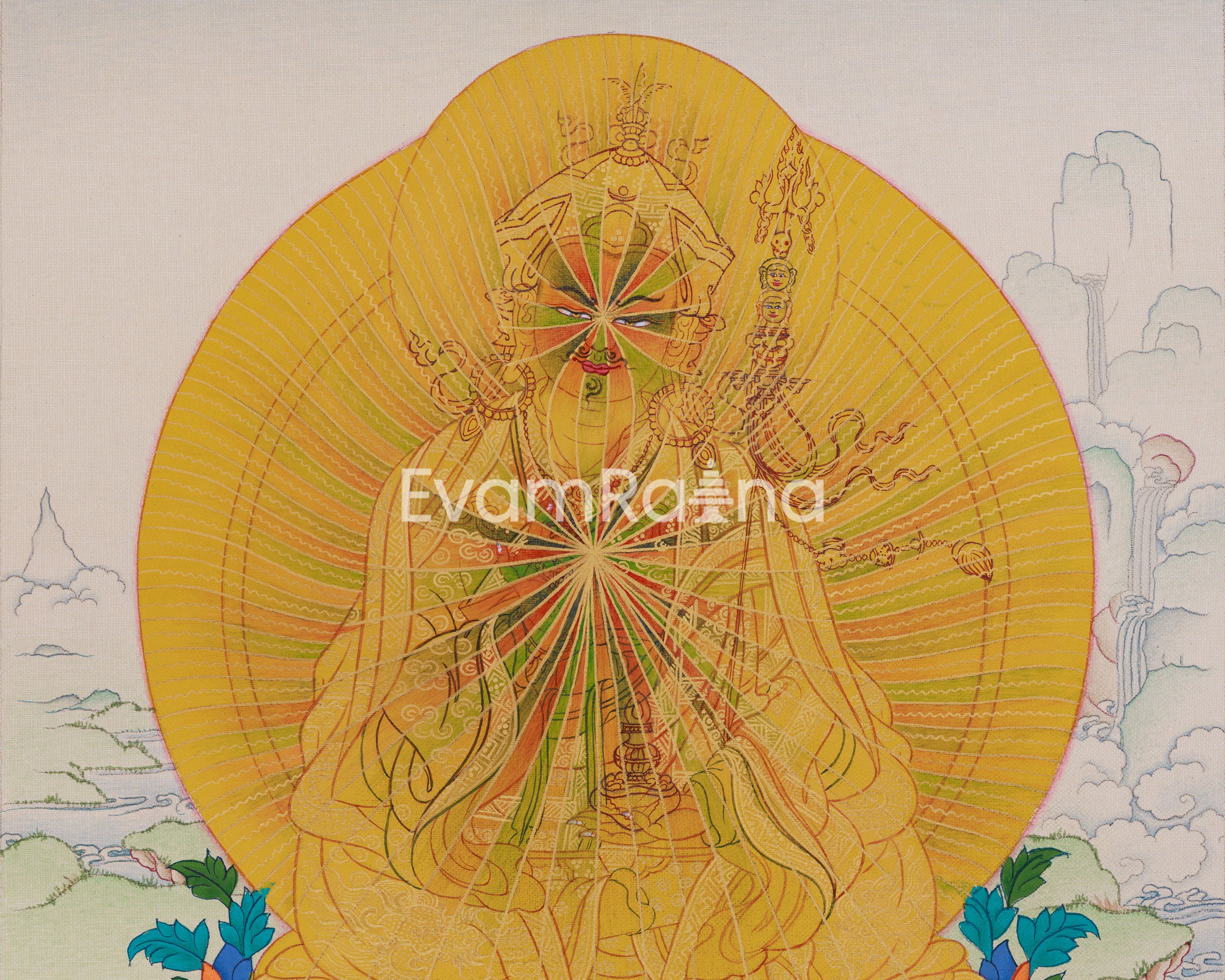 33cm Himalayan Guru Rinpoche Painting | The Lotus Born Master