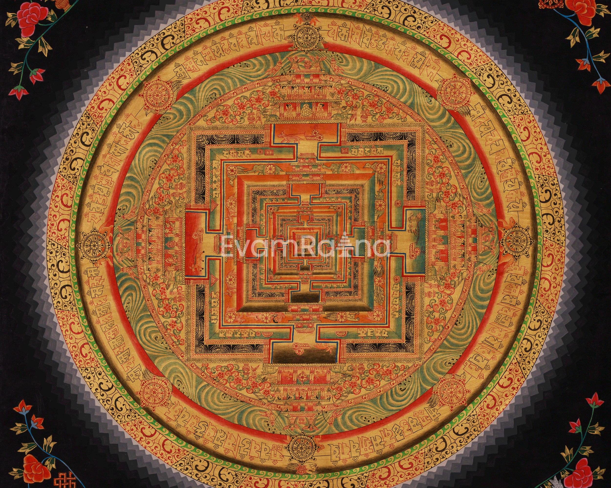 Buddhist Kalachakra Mandala Artwork | The Wheel of Time
