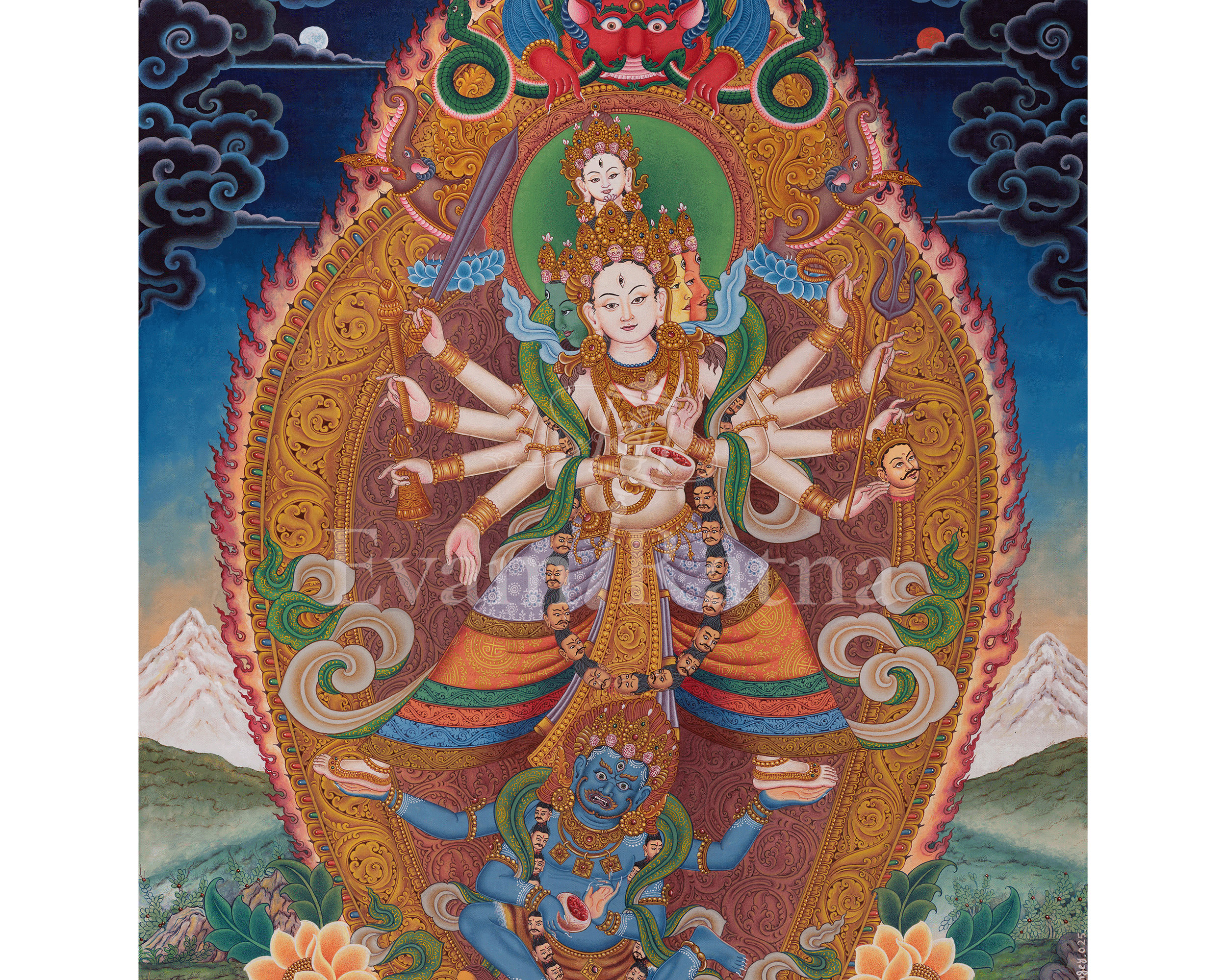 Siddhi Lakshmi Thangka | Powerful Protective Deity of Newar Tradition