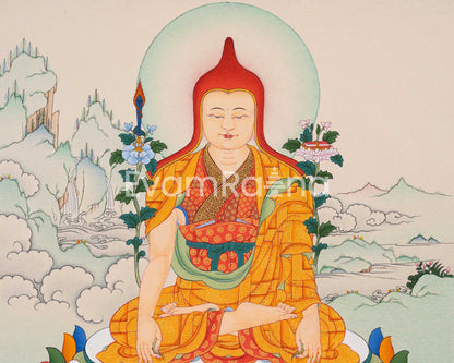 Hand Painted Longchenpa Thangka from Enlightenment Studio | Traditional Vajrayana Wall Decor