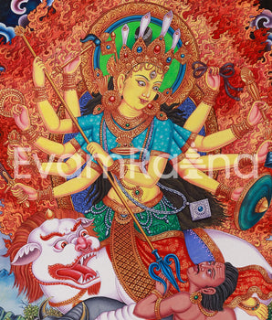 Hindu Goddess Bhagwati Digital Print | Epitome of Strength and Grace