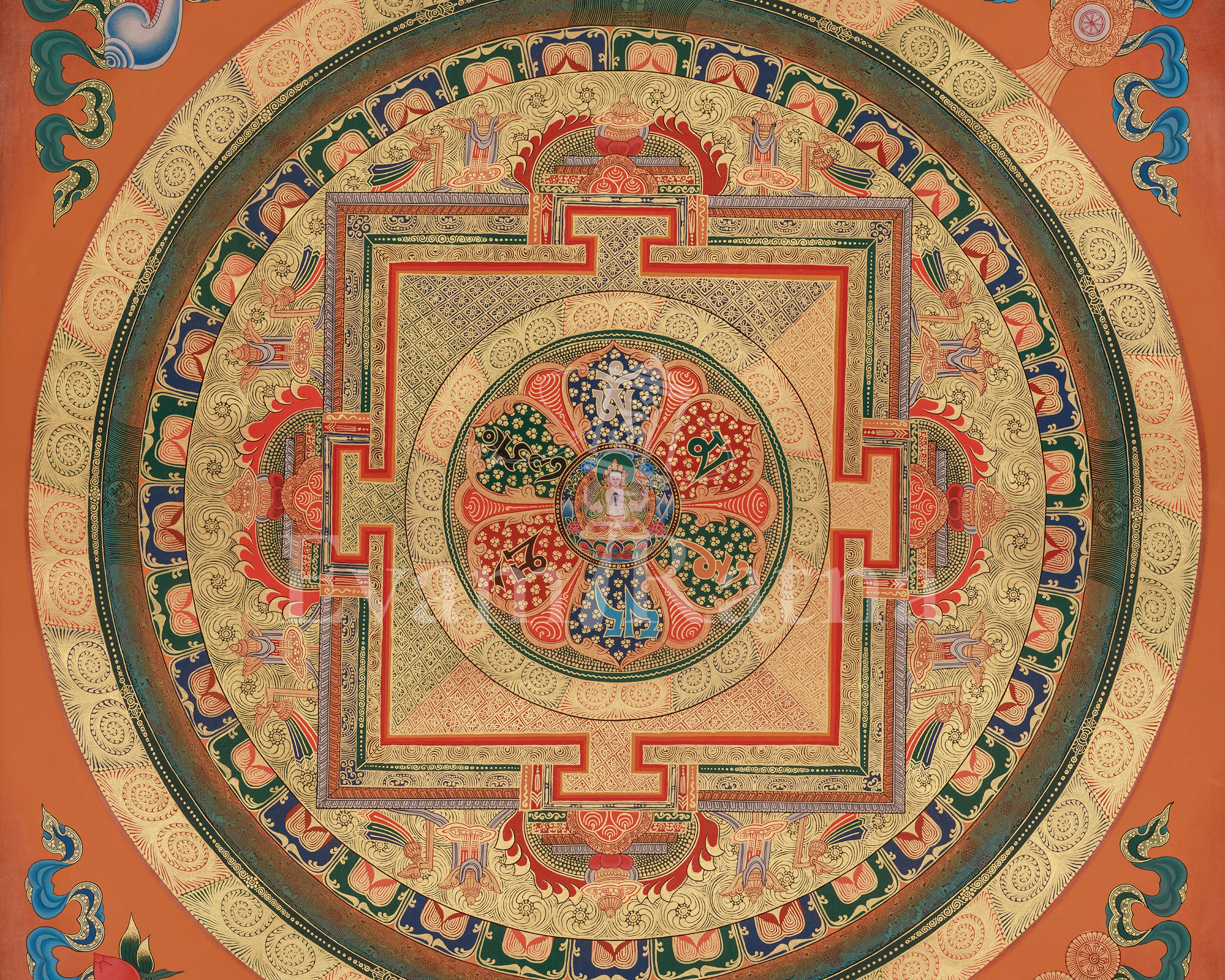 Chenrezig Mandala Art | Bodhisattva of Infinite Compassion | Sacred Artwork