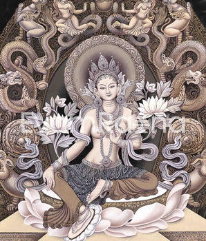 Green Tara Thangka Print| Digital Print | Newari Art