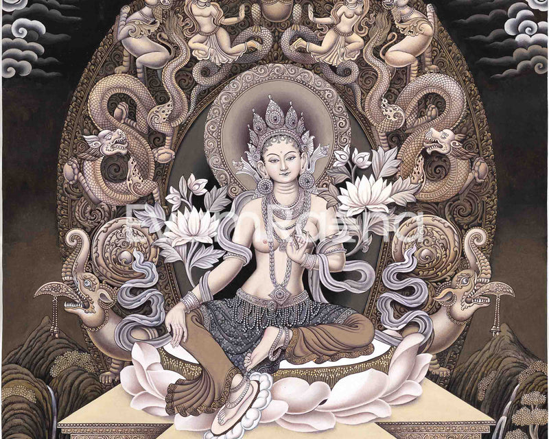 Green Tara Thangka Print| Digital Print | Newari Art