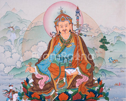 Guru Rinpoche Thangka with Mandarva and Yeshe Tsogyal | Amitabha Buddha