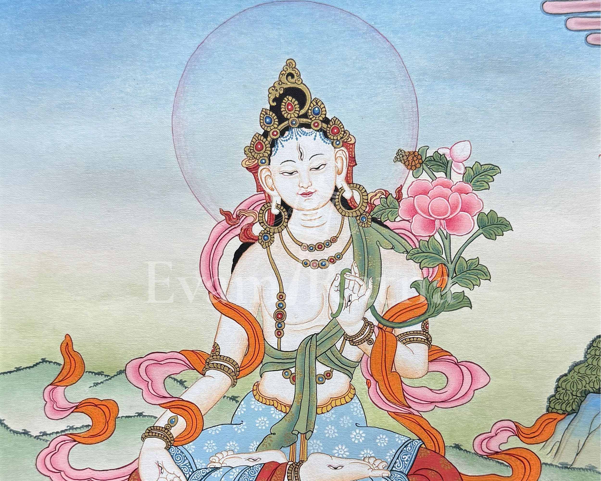 Sita Tara Thangka With Brocade | The Embodiment of Compassion and Longevity