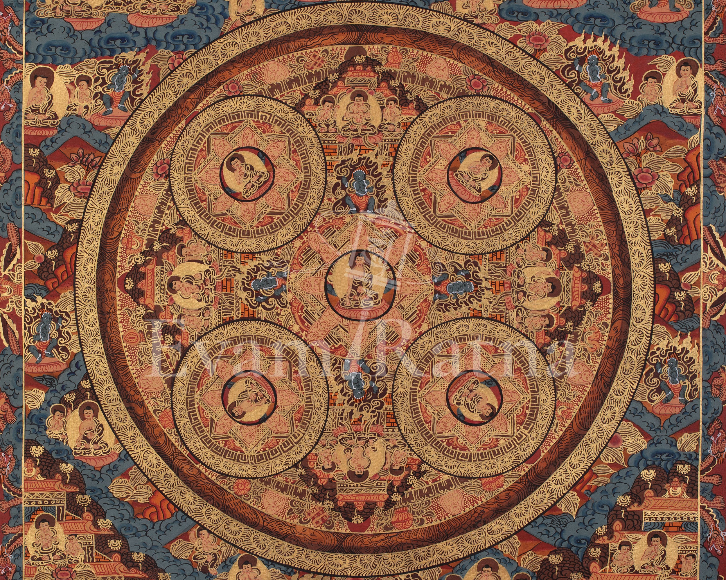 Buddha Mandala Tibetan Artwork | A Spiritual Representation of Sacred Geometry