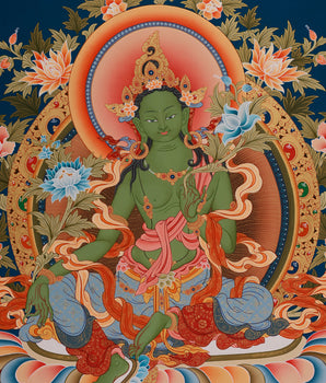 The Compassionate Shyamatara (Green Tara) Thangka | Tara’s Blessings of Protection & Swift Aid
