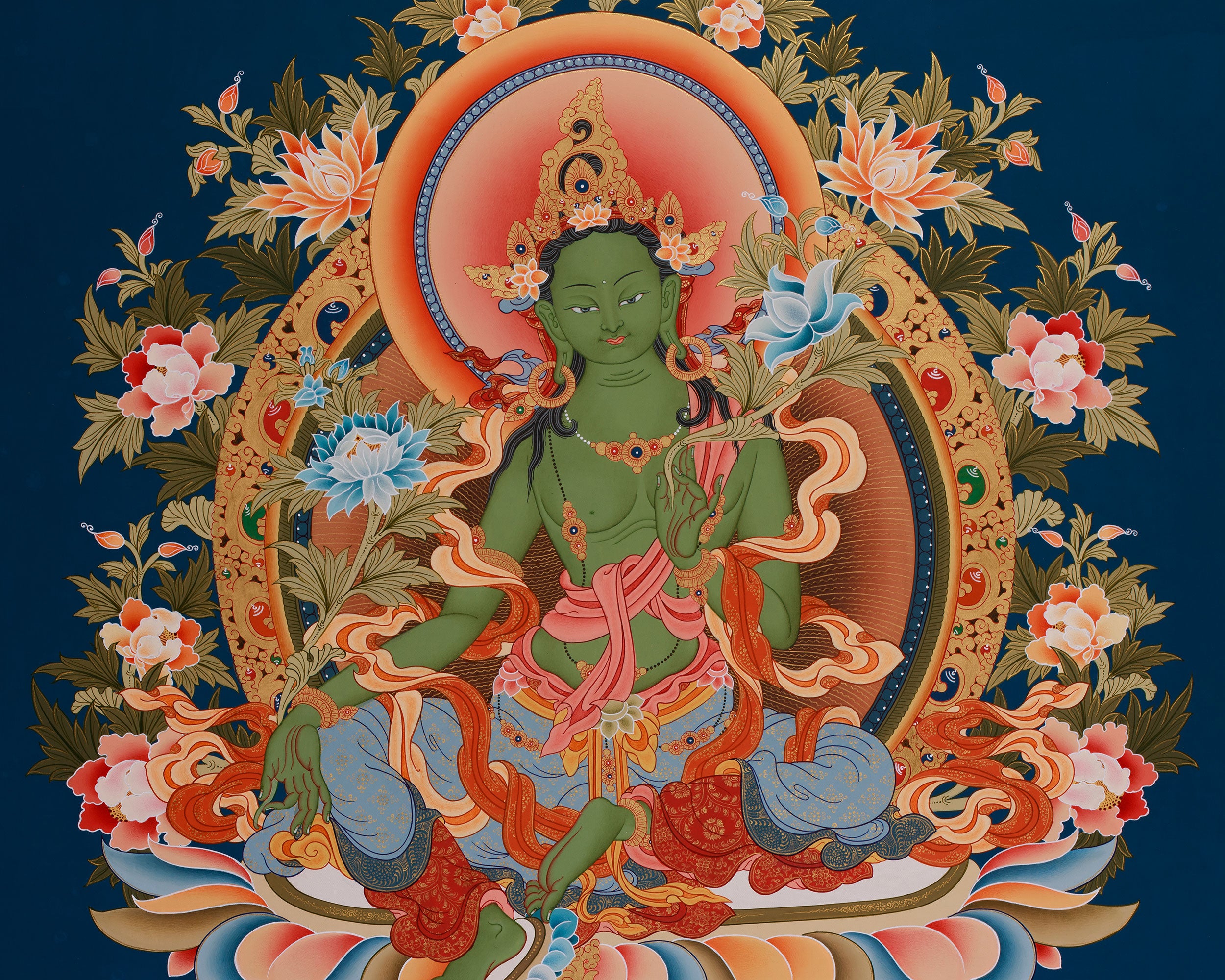The Compassionate Shyamatara (Green Tara) Thangka | Tara’s Blessings of Protection & Swift Aid