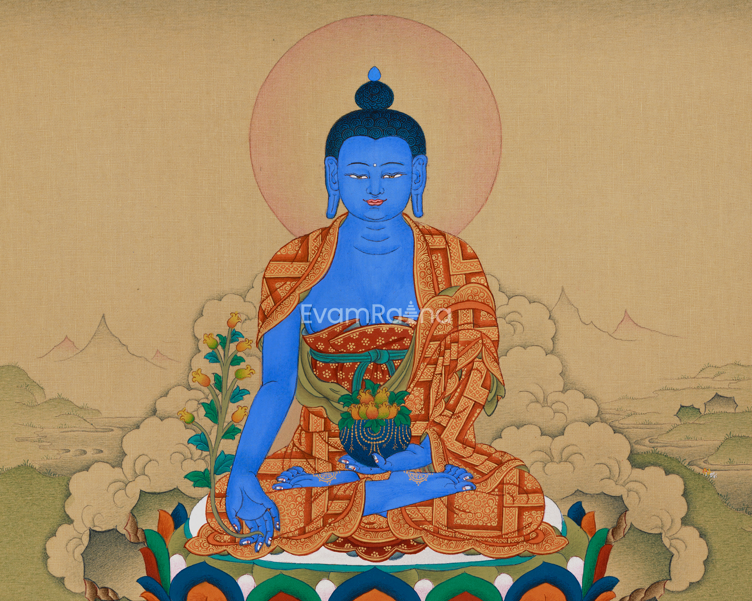 Original Buddha of Medicine, Bhaisajyaguru Painting | Supreme Healer