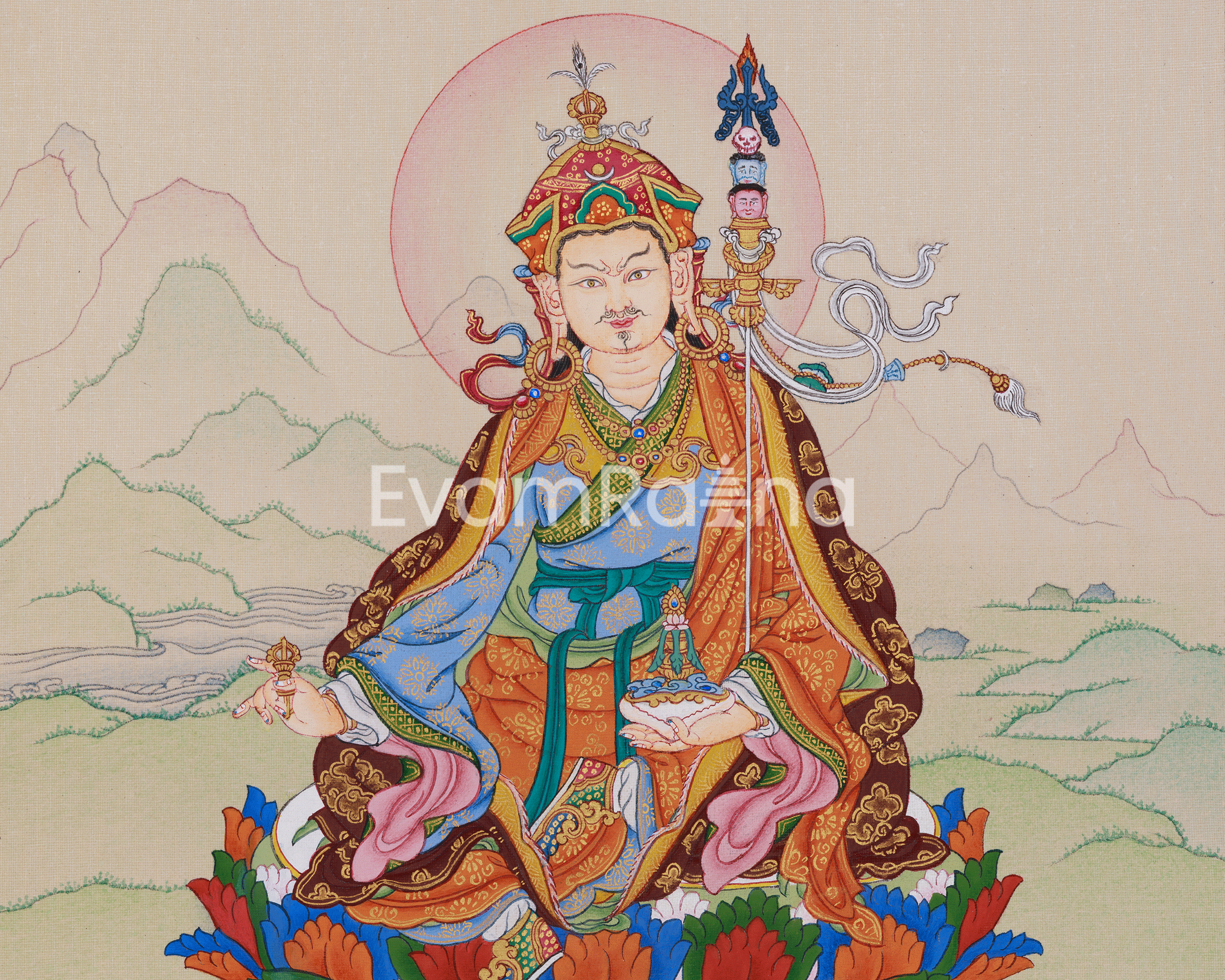 The Teacher of the Dharma, Guru Rinpoche | Padmasambhava Art | Wisdom and Protection