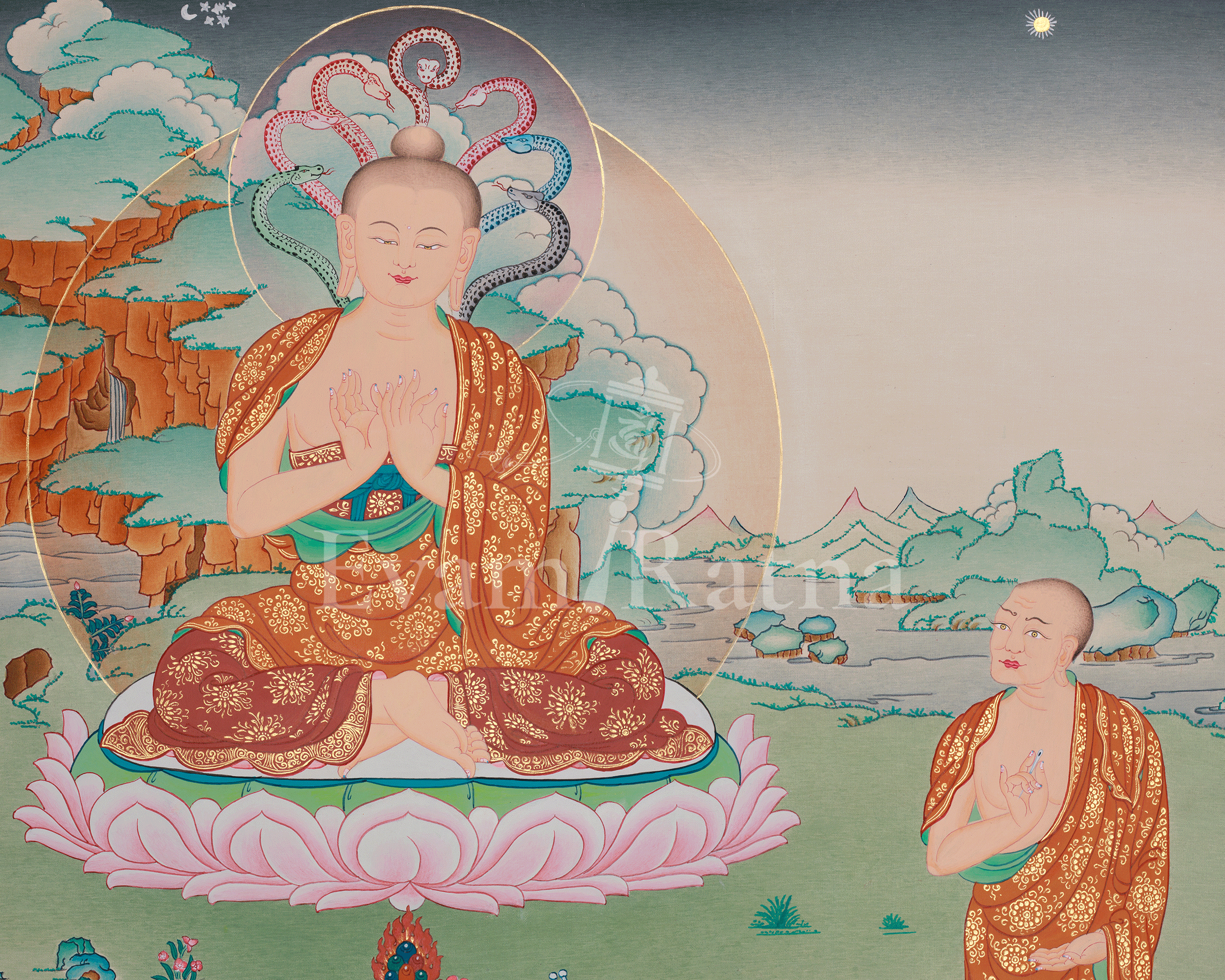 Nagarjuna Tibetan Artwork | Wisdom Master | Traditional Thangka