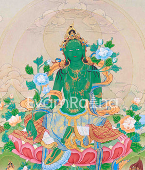 Mother Green Tara Thangka | The Compassionate Mother of Liberation | Traditional Artwork