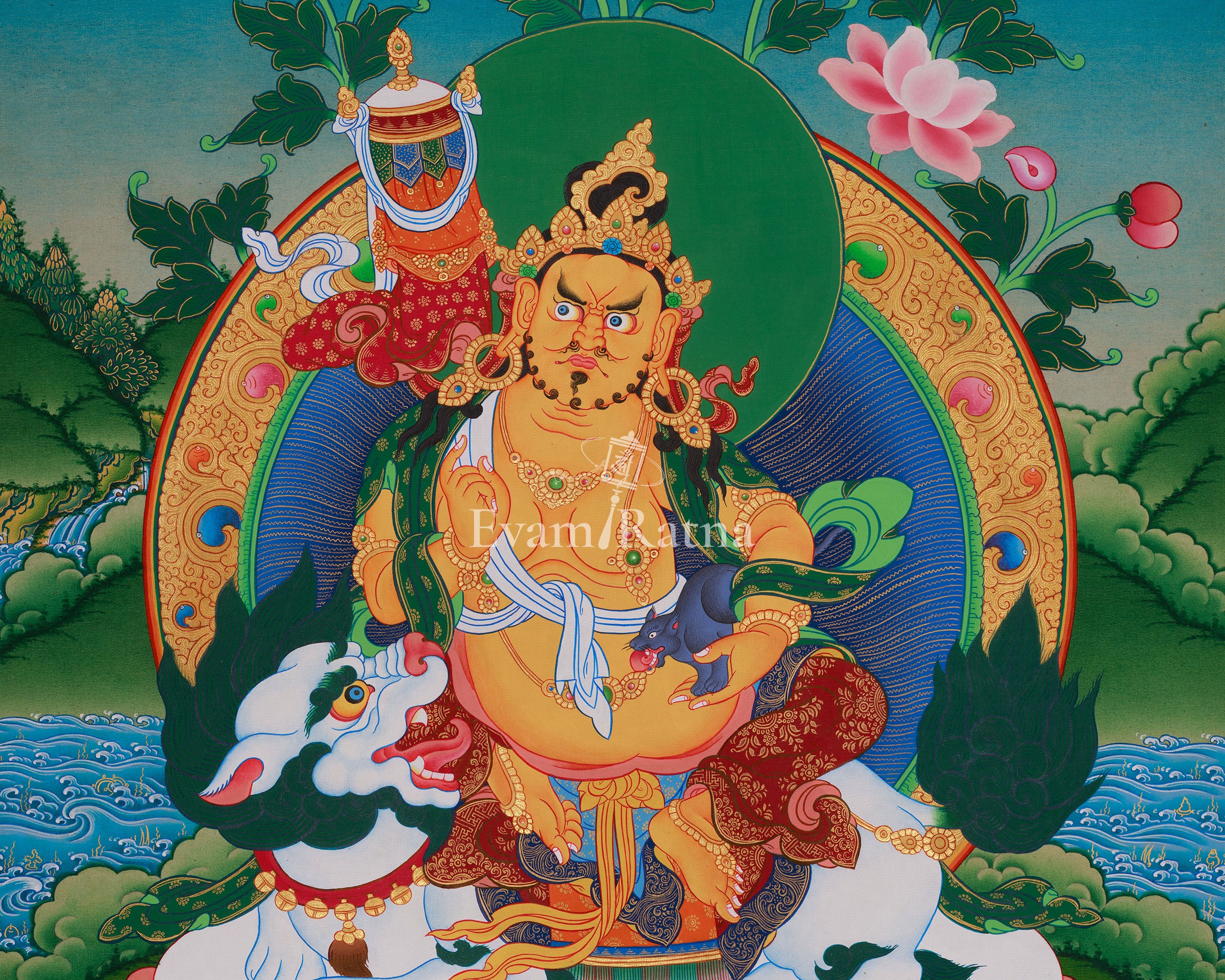 Sacred Namtoshe Thangka | Tibetan Buddhist Guardian King of the North