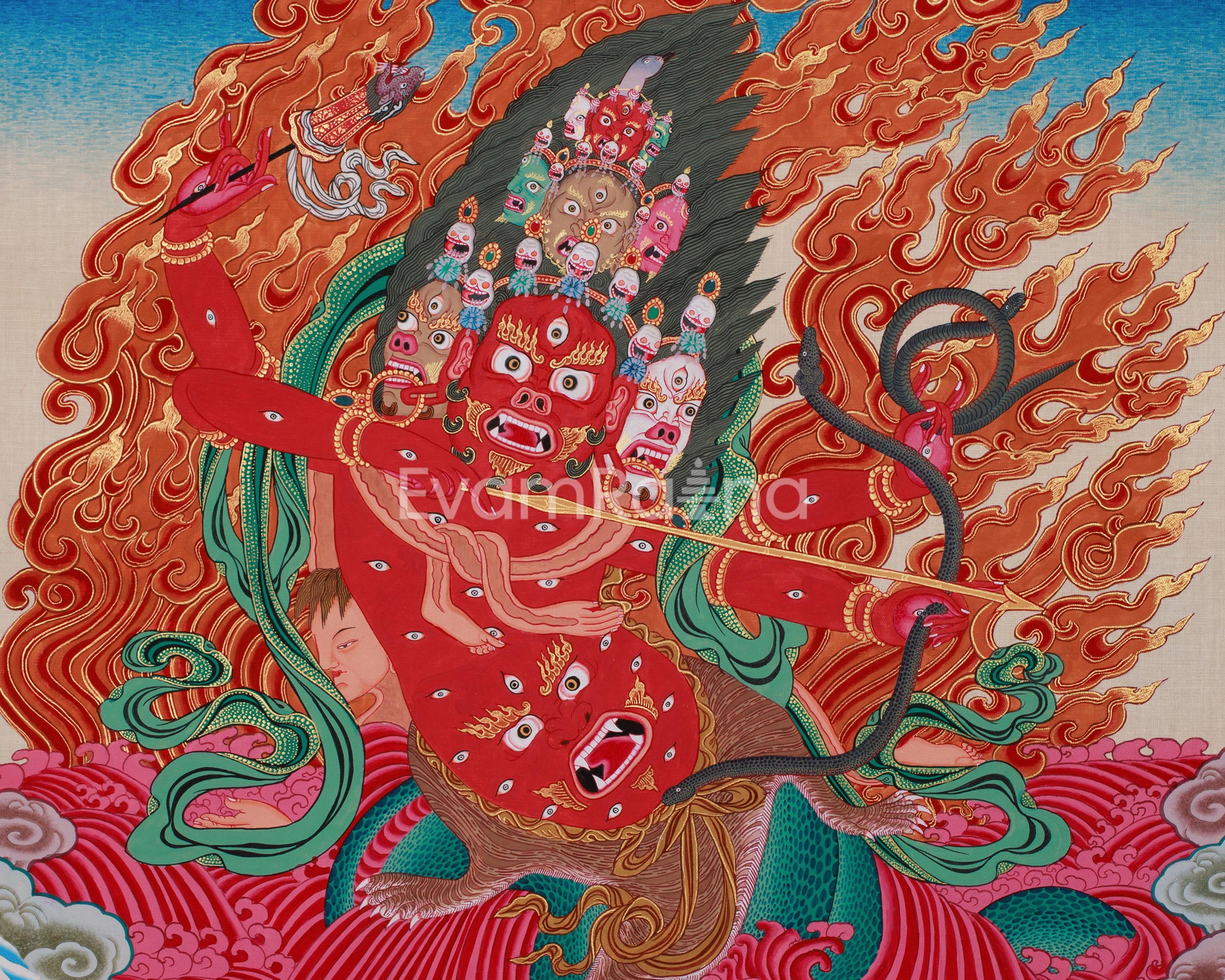 Rahula Thangka | Wrathful Protector of Spiritual Pathways