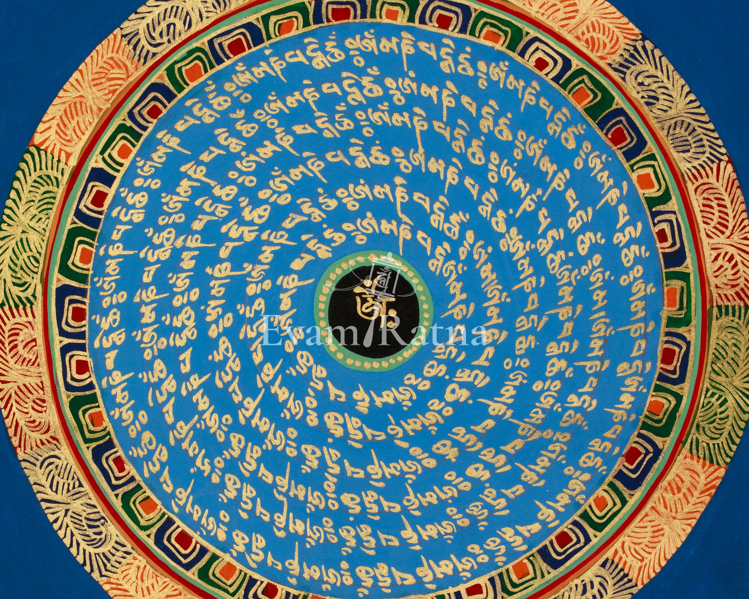 Buddhist Mantra Mandala Art | Symbolized Meditation, Focus, and Spiritual Energy