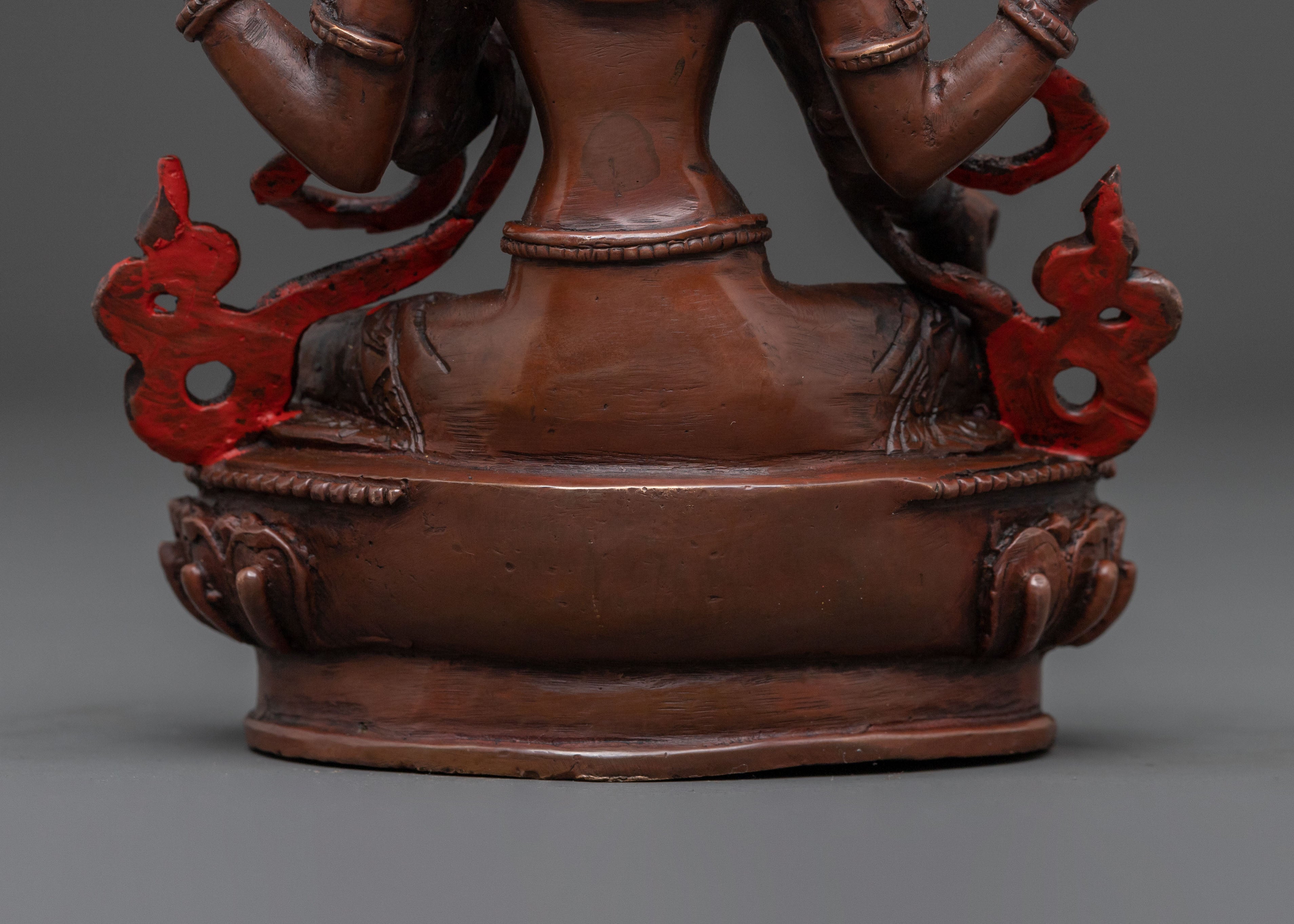 Handmade Devi Laxmi Statue | Oxidized Copper Altar Sculpture