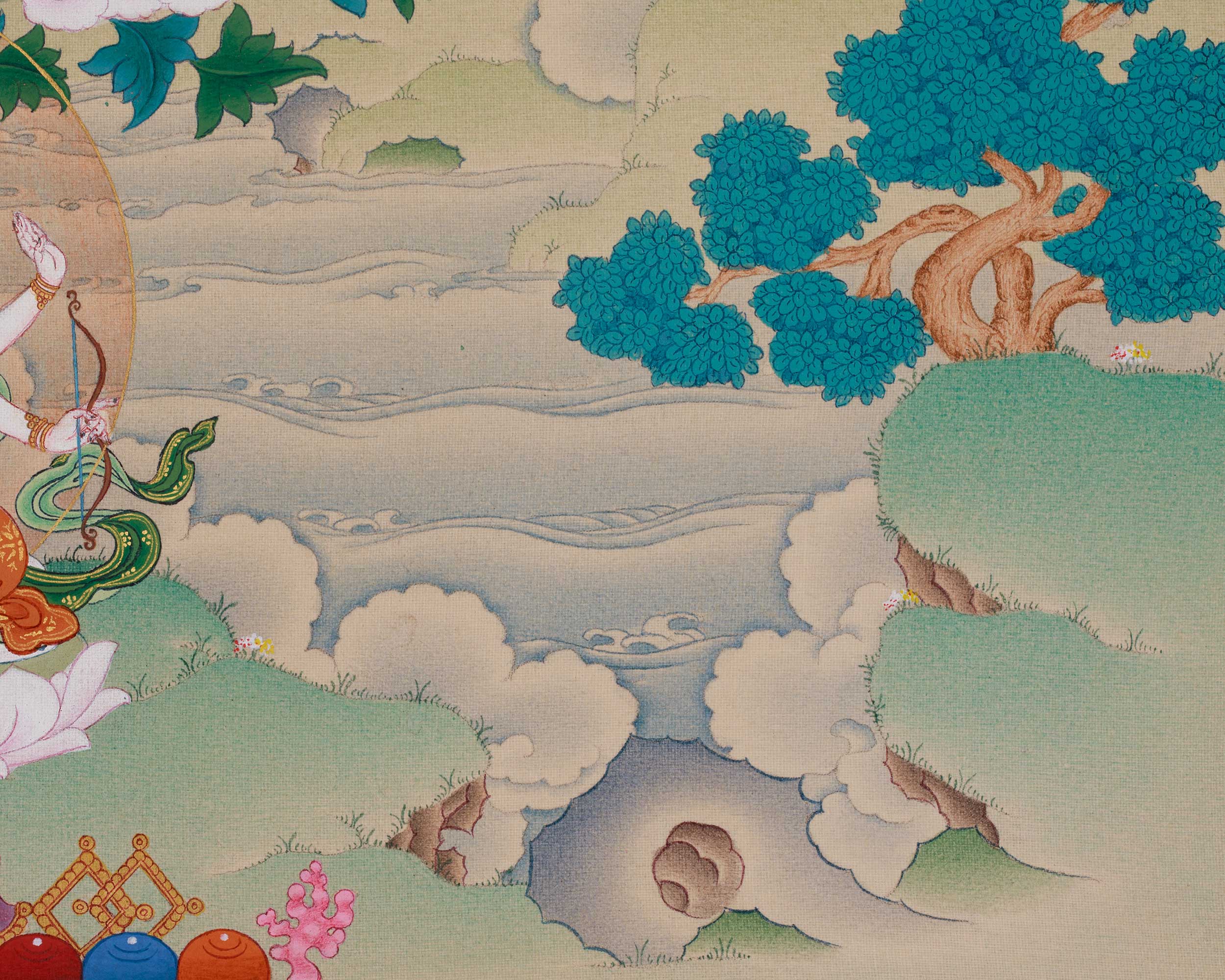 White Tara Tibetan Art | Compassion Goddess | Seven Eyed Goddess