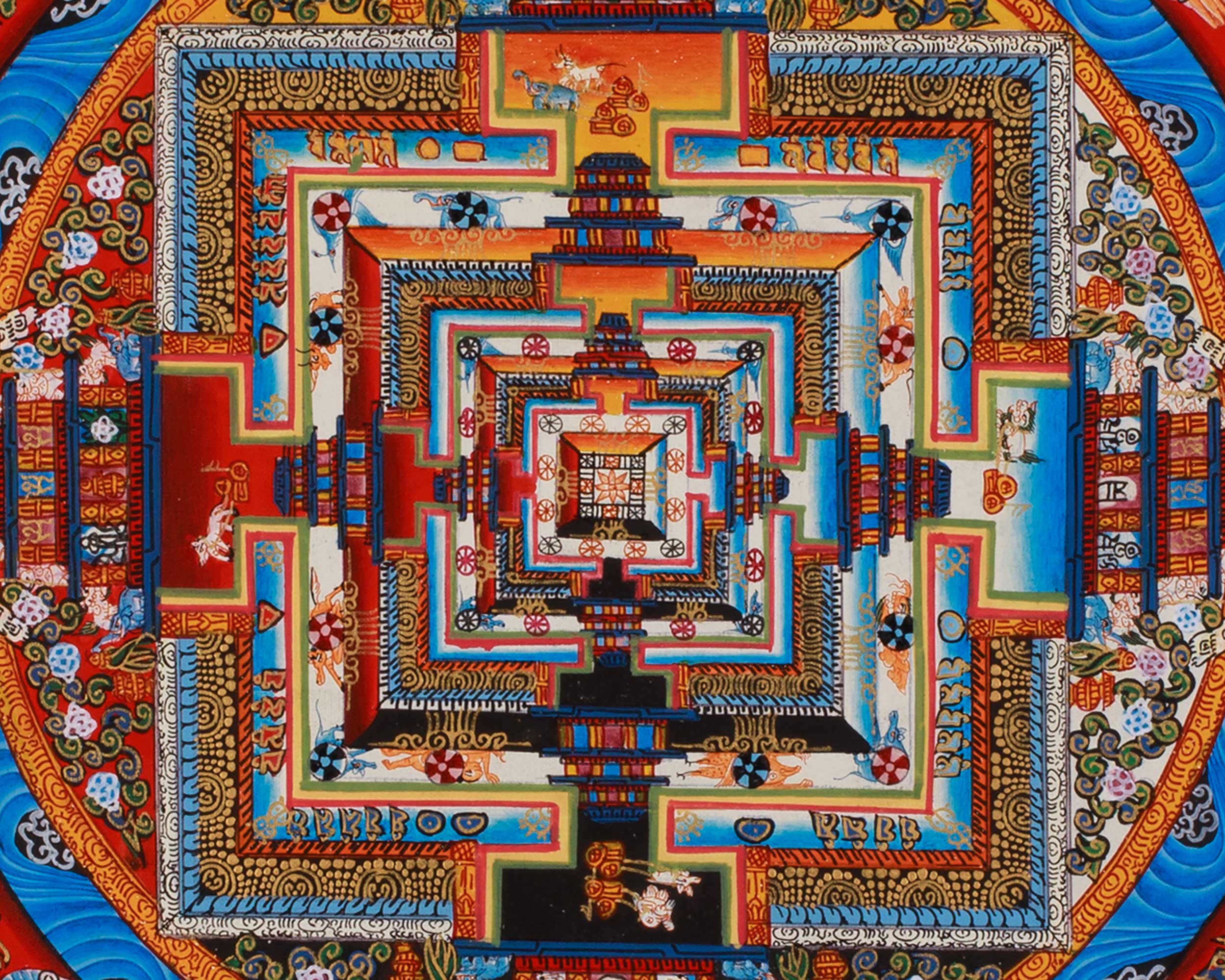 Tibetan Artwork of Kalachakra Mandala | Symbol of Time, Wisdom, and Enlightened Awareness