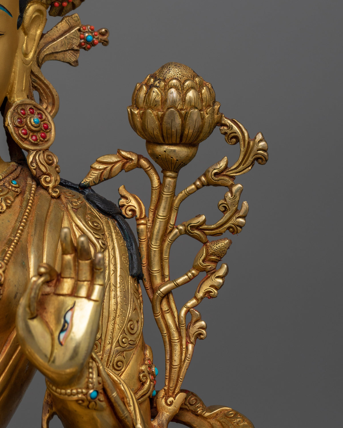 White Tara Gold-Gilded 50cm Statue | A Radiant Symbol of Compassion and Longevity