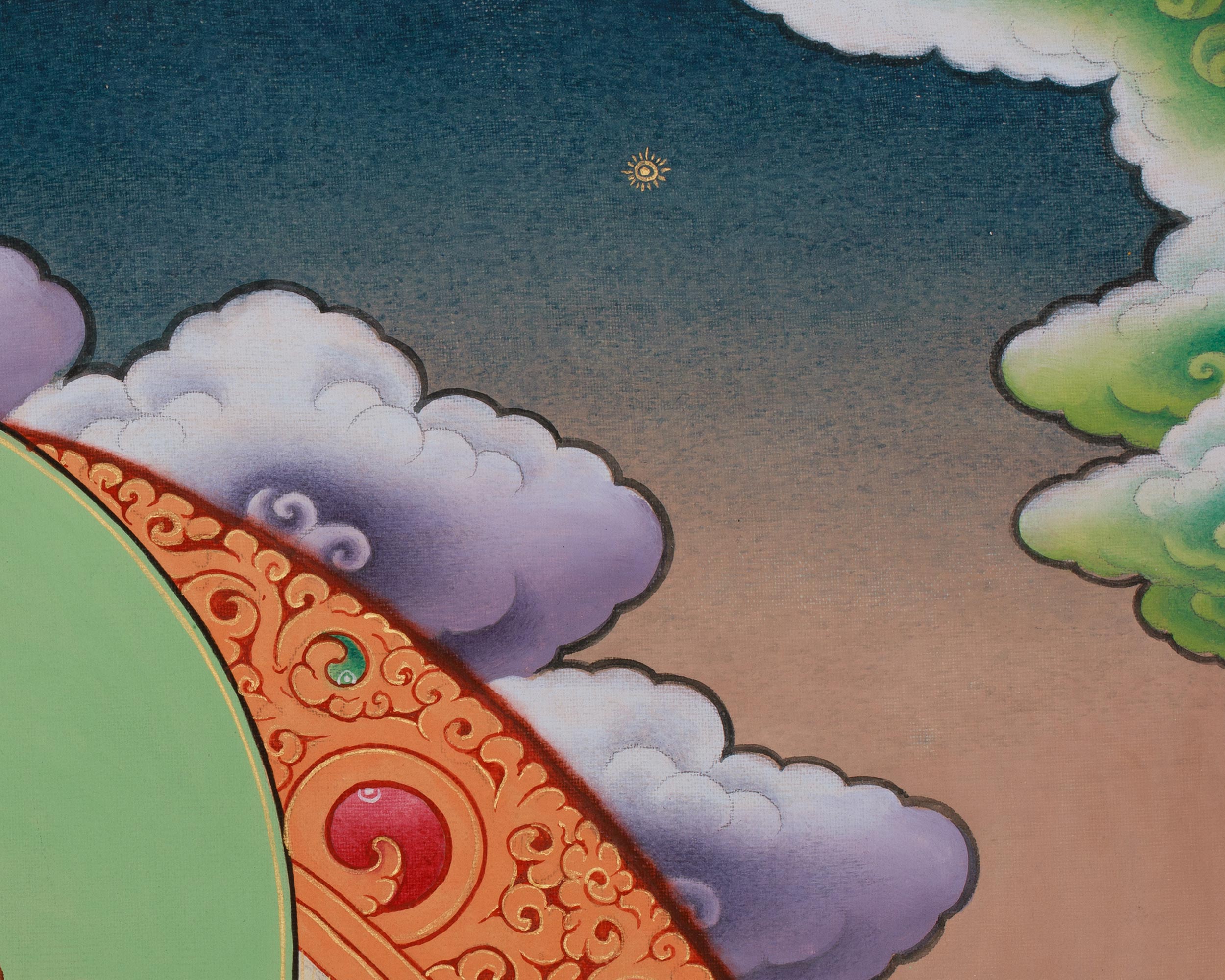 Tibetan Deity Dzambhala Thangka | Embodiment of Prosperity