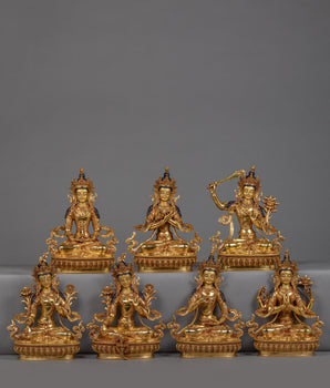 Bodhisattvas Statue Set, Vajradhara, Amitayus, Manjushri, White Tara, Green Tara, Vajrasattva, Chenrezig)