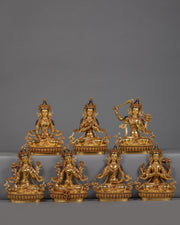Bodhisattvas Statue Set, Vajradhara, Amitayus, Manjushri, White Tara, Green Tara, Vajrasattva, Chenrezig)
